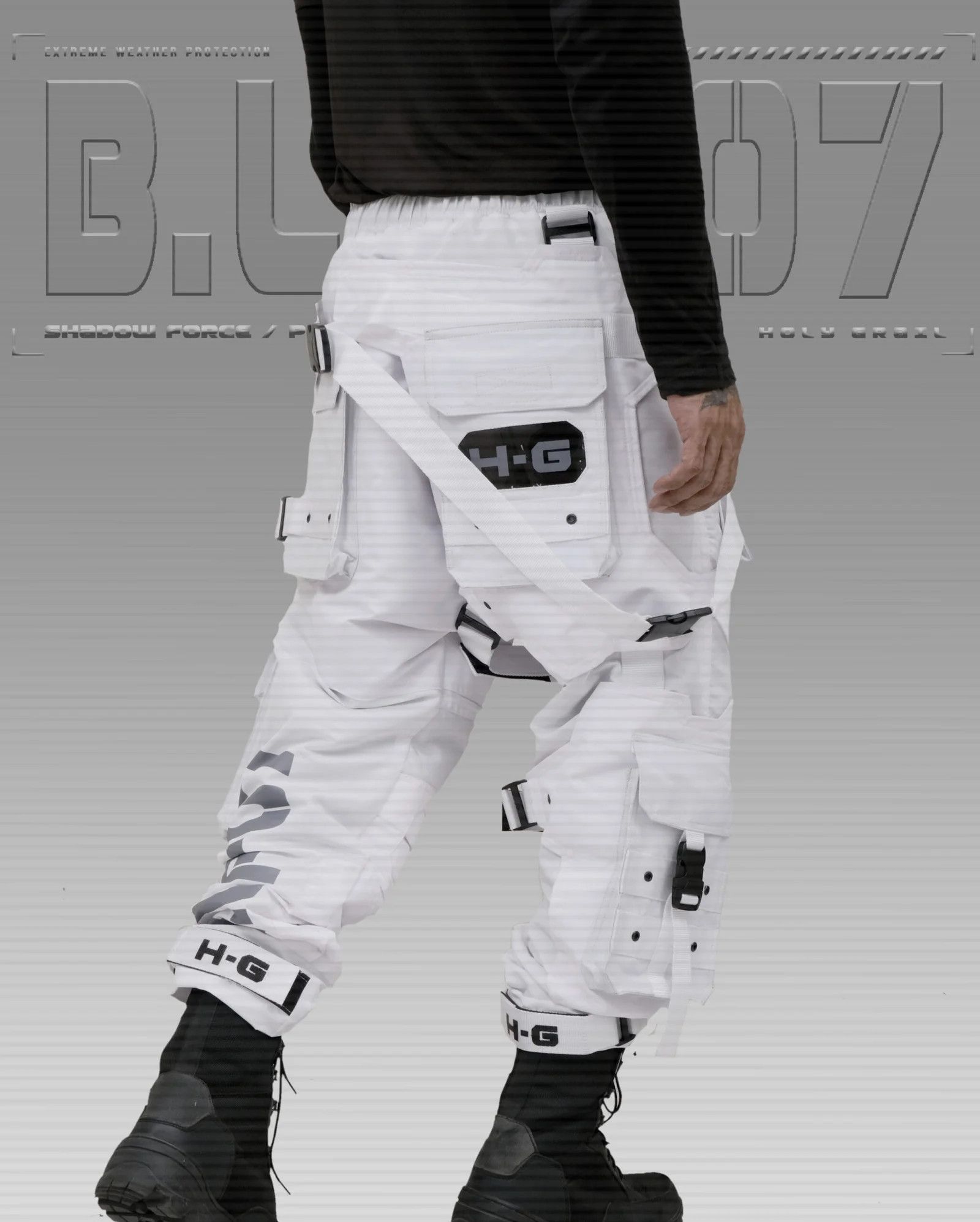 Hi Tec H-G PRO-TECH-TOR "SHADOW FORCE" TECHWEAR CYBERPUNK HOLYGRAIL Size US 34 / EU 50 - 6 Thumbnail