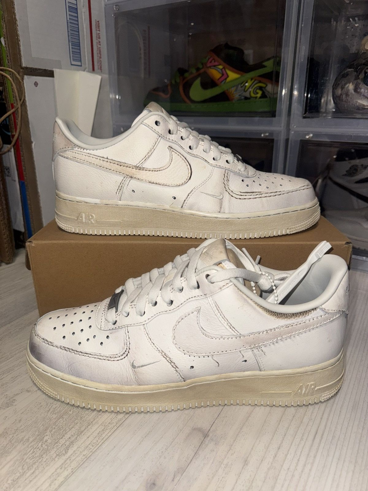 Nike Nike Air Force 1 Low .SWOOSH Dirty Triple White Size US 11 / EU 44 - 2 Thumbnail