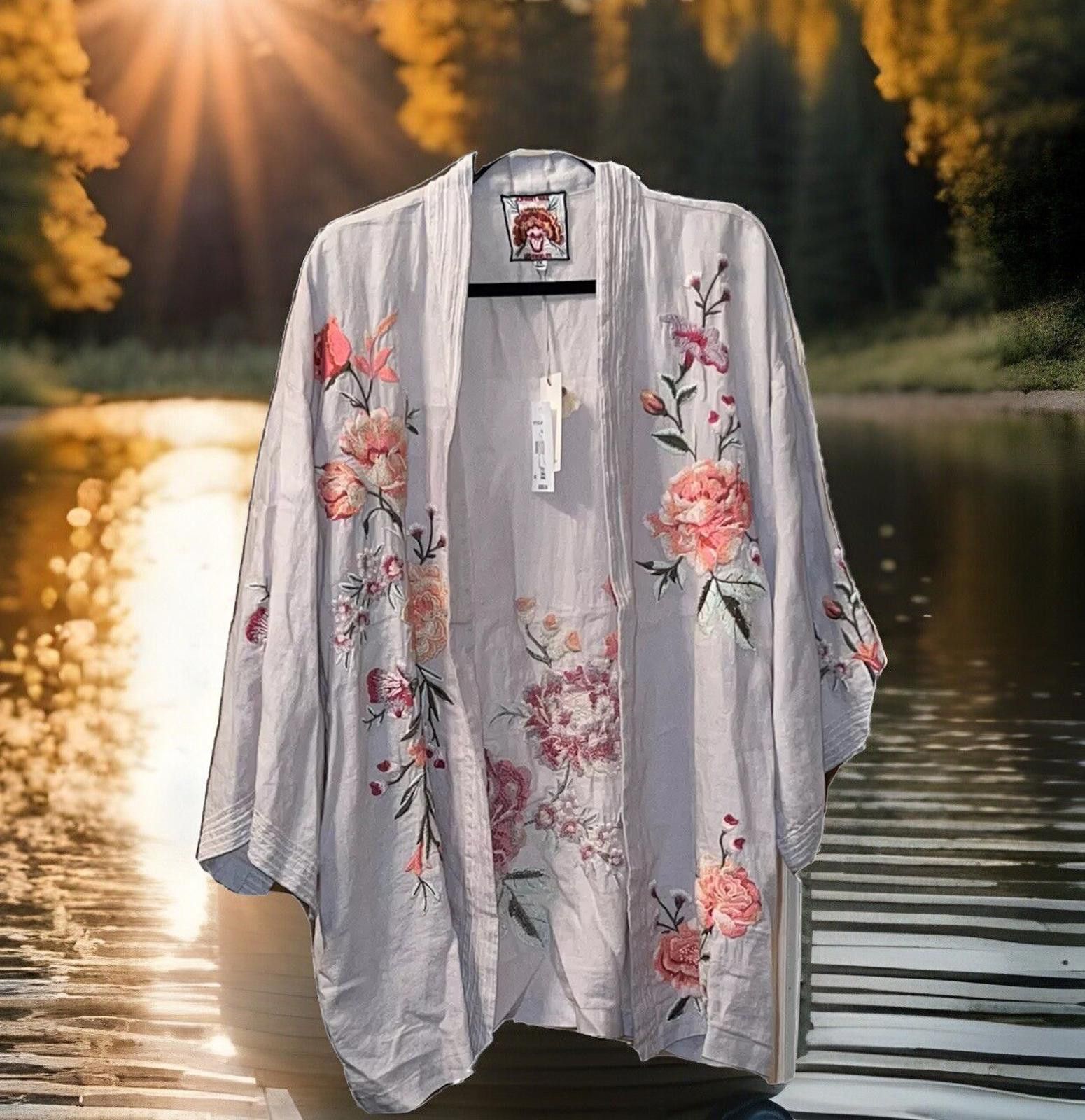 Johnny Was NEW Johnny Was XL 1X Linen Embroidered Kimono Cardigan Wrap Size XL / US 12-14 / IT 48-50 - 8 Thumbnail