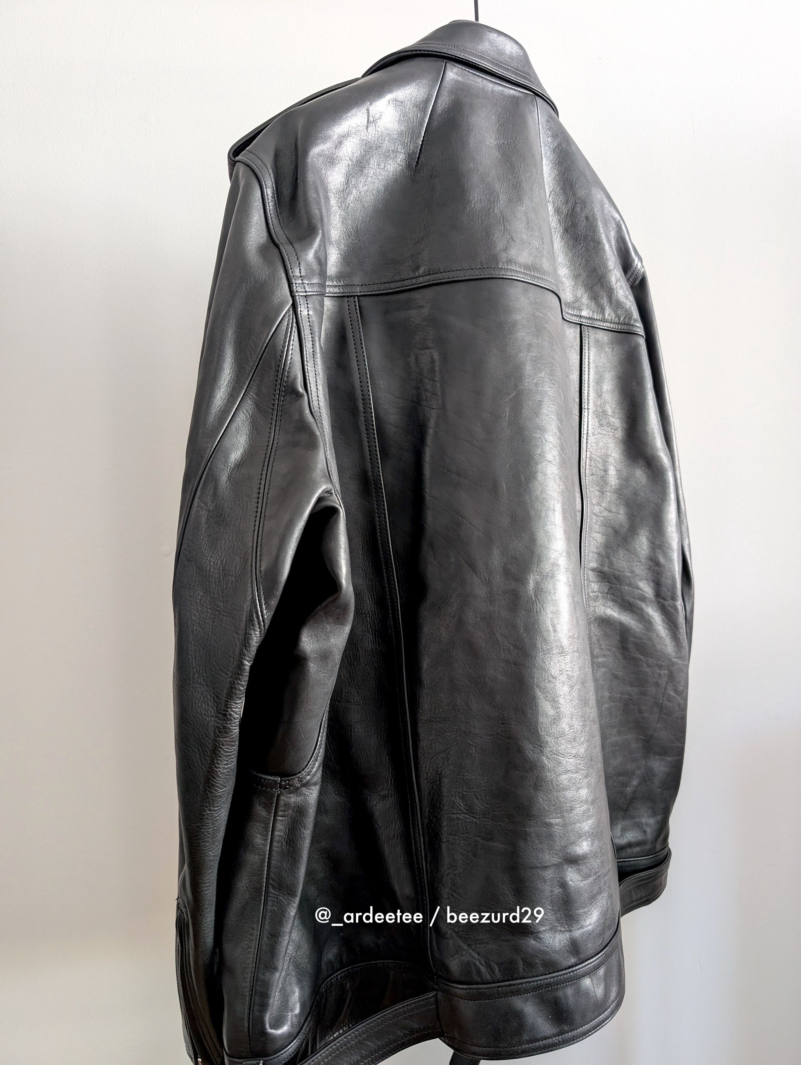 Rick Owens 💥SAMPLE HEAVY LEATHER JUMBO LUKE STOOGES JACKET Size US M / EU 48-50 / 2 - 10 Thumbnail