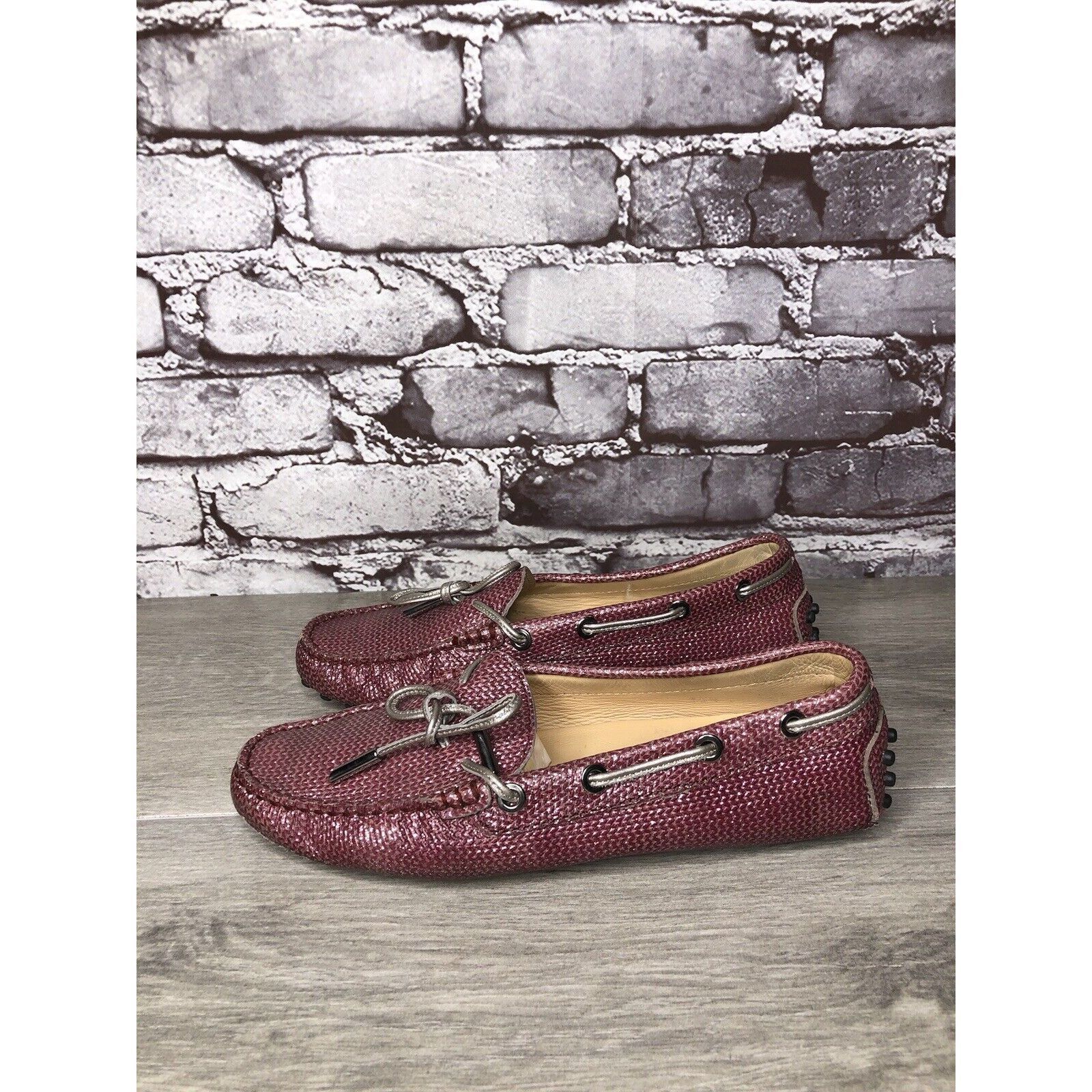 Tod's TODS Pink Metallic Leather Moccasins Driver Loafers Flats Wo Size US 5 / IT 35 - 6 Thumbnail