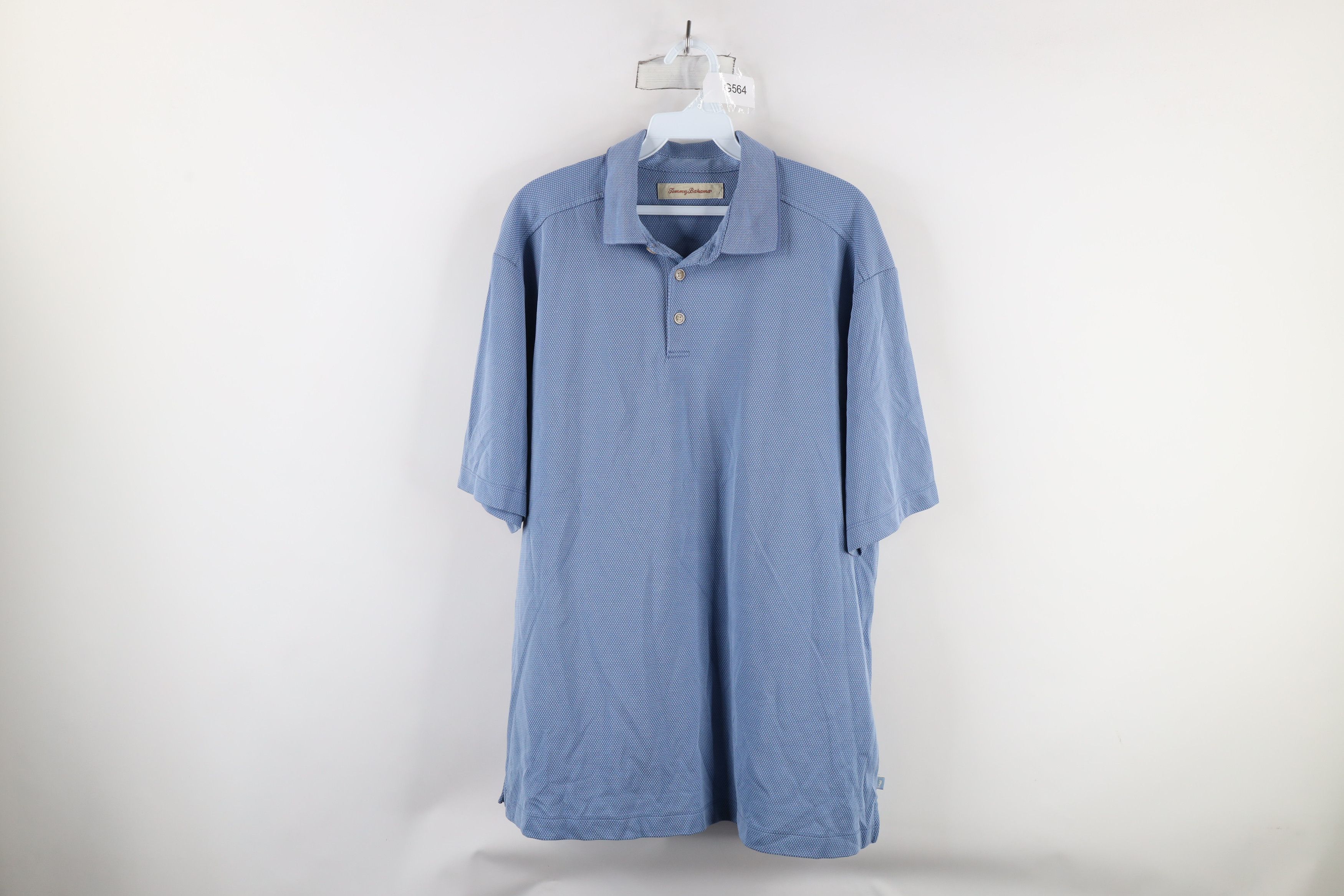 Tommy Bahama × Vintage Tommy Bahama Waffle Knit Collared Golf Polo Shirt Blue Size US L / EU 52-54 / 3 - 1 Thumbnail