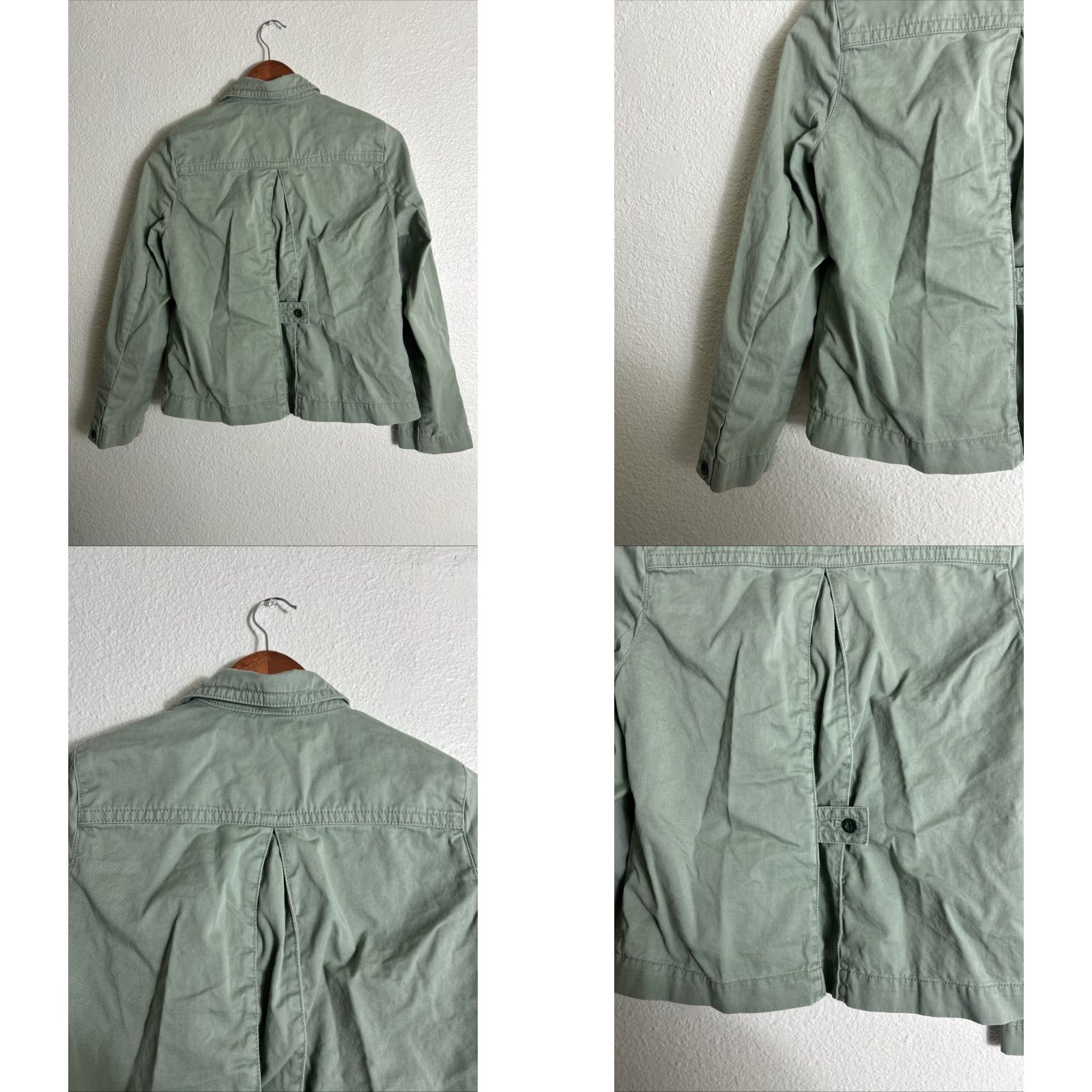 Eddie Bauer VINTAGE Eddie Bauer Coat Women’s Petite Medium Green Button Up Cotton Legend Wash Pockets Size M / US 6-8 / IT 42-44 - 9 Thumbnail