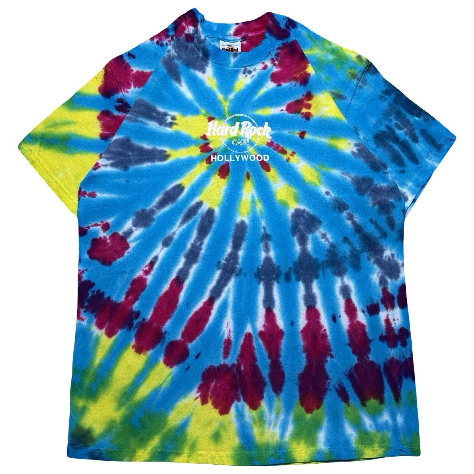 Hard Rock Cafe Vintage 90s Hard Rock Cafe Hollywood Tie Dye T Shirt L Size US L / EU 52-54 / 3 - 1 Thumbnail