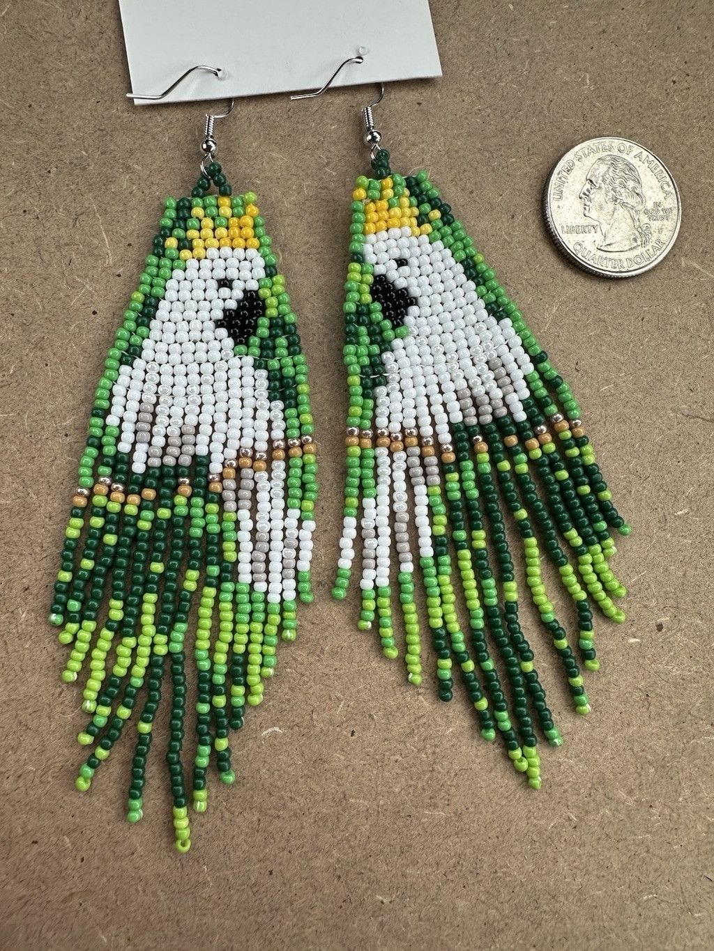 The Unbranded Brand Beaded Parrot Head Cockatoo Seed Bead Tassel Dangle Earring Size ONE SIZE - 4 Thumbnail