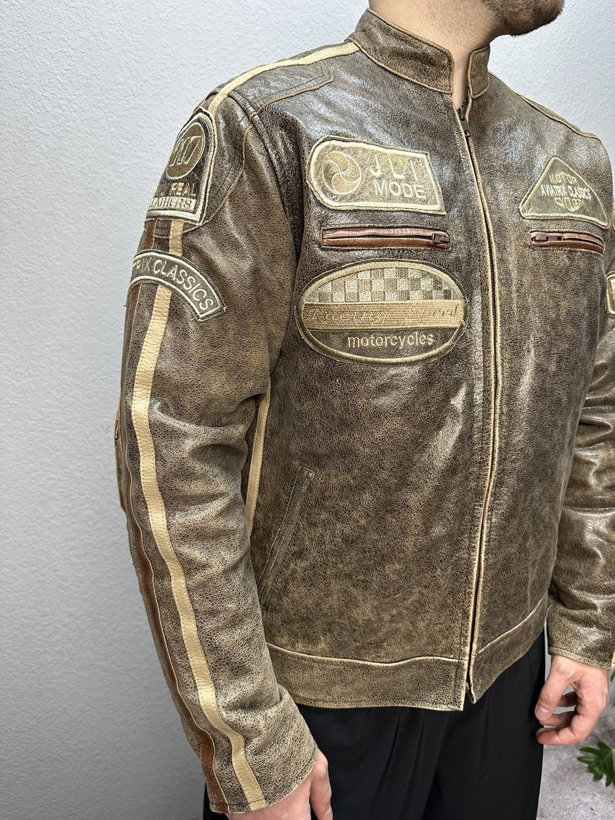 Vintage Vintage Y2K Leather Jacket Racing MOTO Archive Boxy Aviatrix Size US L / EU 52-54 / 3 - 14 Thumbnail