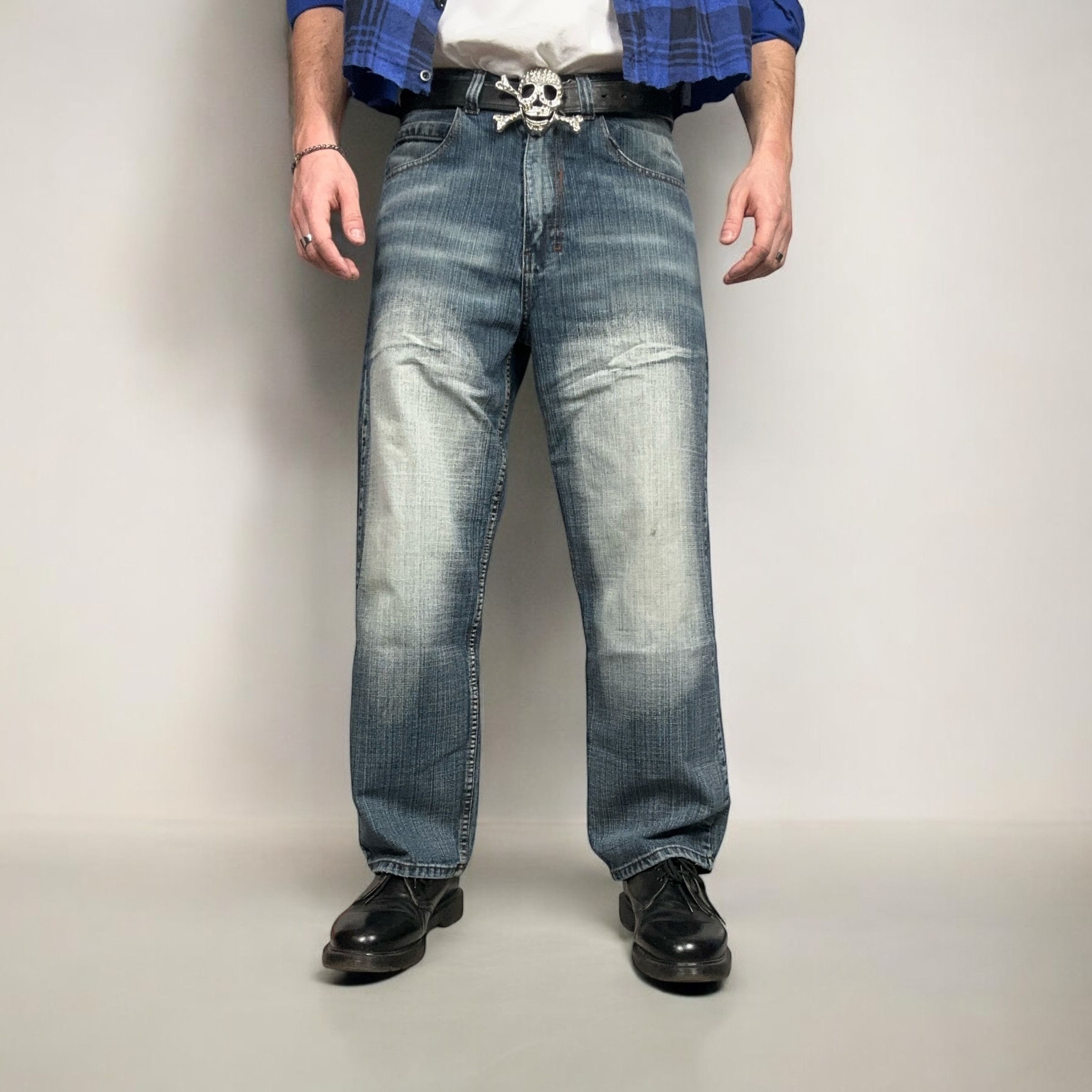 Japanese Brand × Vintage Vintage y2k Baggy Washed Japanese Denim Pants Jeans Mudwash Size US 36 / EU 52 - 2 Thumbnail
