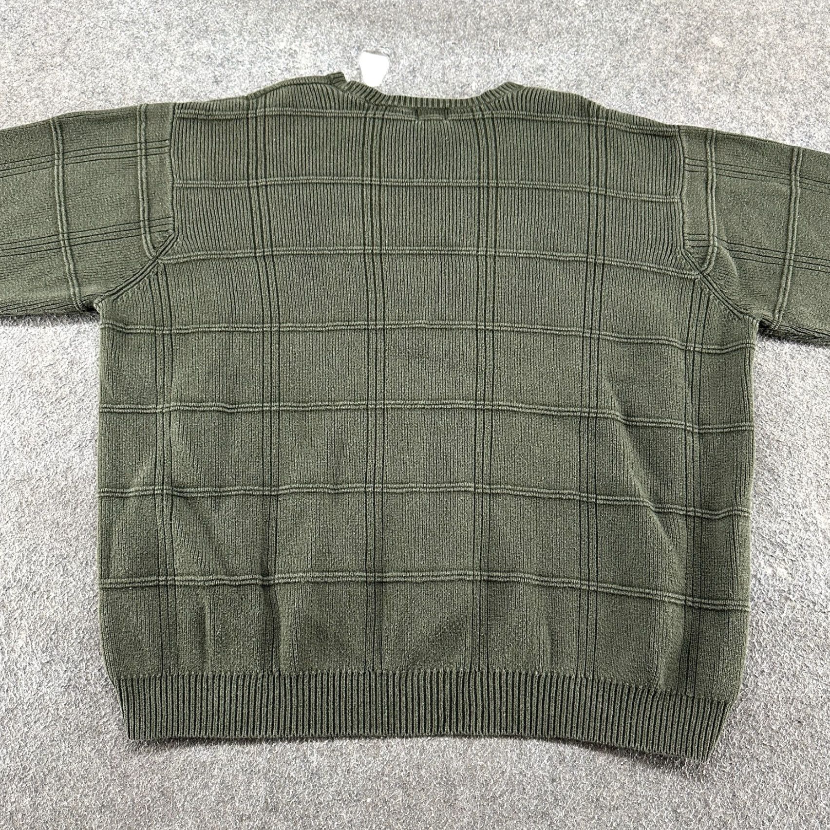 Arrow VINTAGE Arrow Sweater Mens XL Green Crew Neck Pullover Cotton Windowpane 90s Size US XL / EU 56 / 4 - 5 Thumbnail