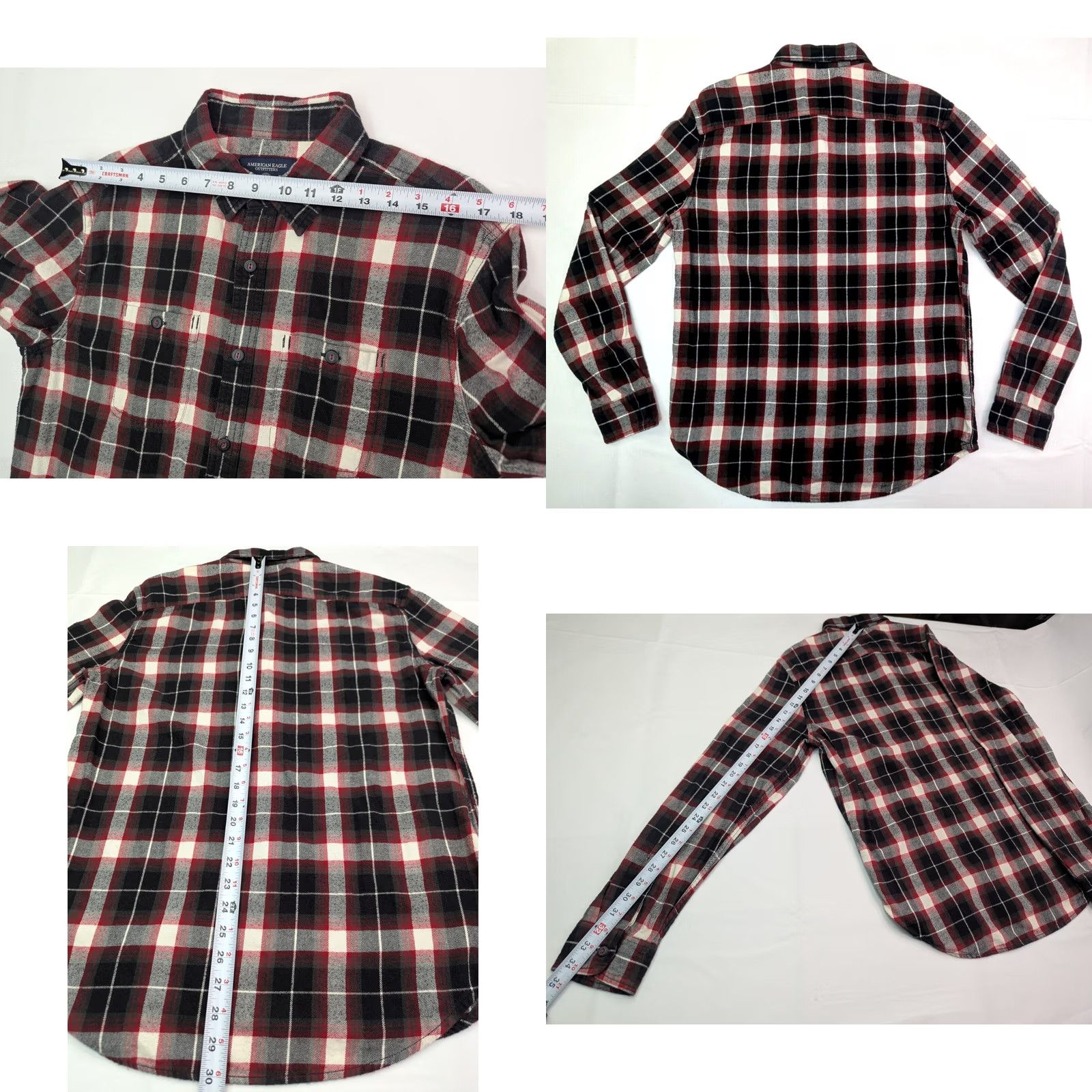 American Eagle Outfitters American Eagle Outfitters Plaid Cotton Flannel Shirt Men M Red Lightweight EUC Size US M / EU 48-50 / 2 - 8 Thumbnail