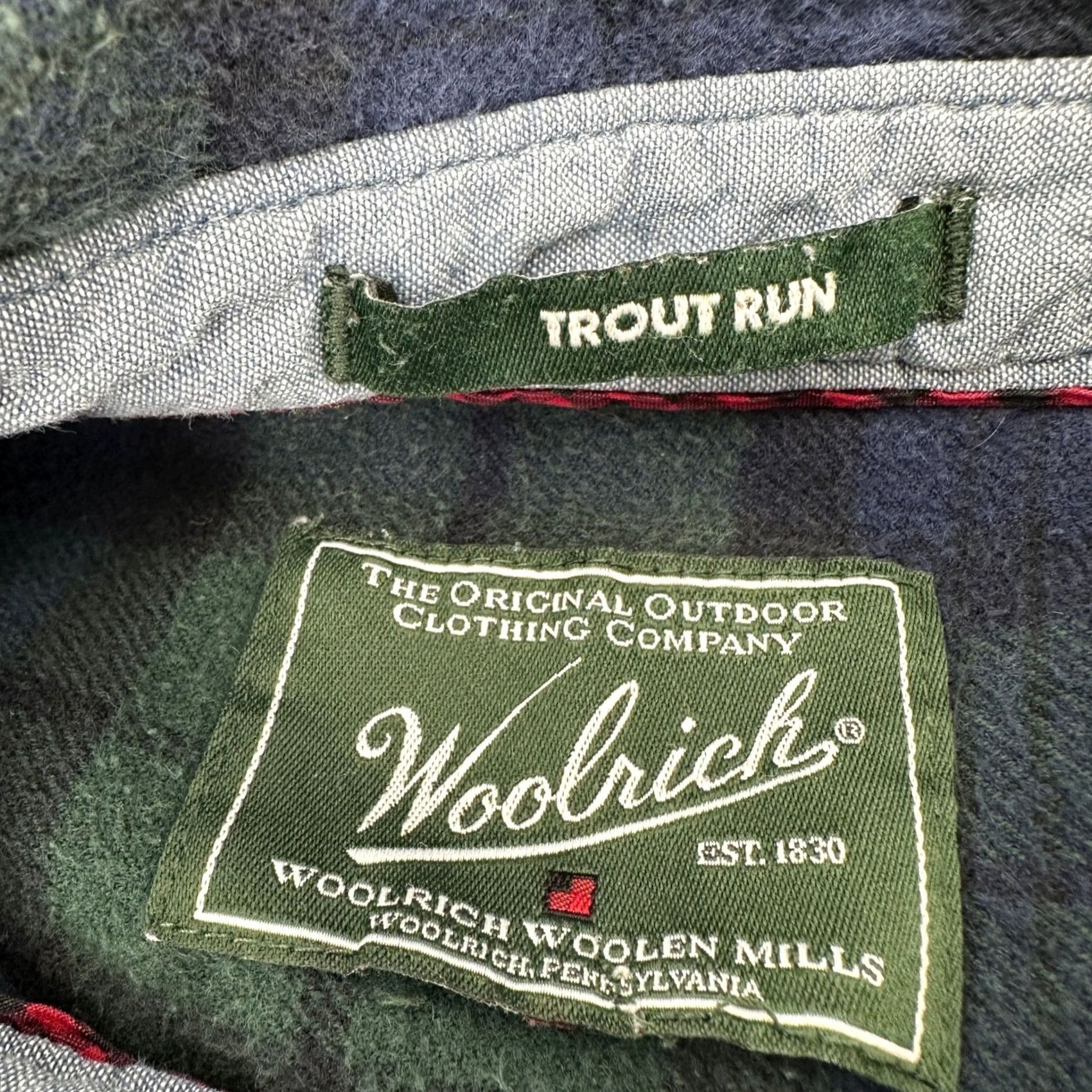 Vintage Woolrich Plaid Flannel Button Down Shirt Men XL Outdoor Woolrich Trout Run Button-Up Long Sleeve Casual Breathable Pockets Fall Winter Size US XL / EU 56 / 4 - 2 Thumbnail