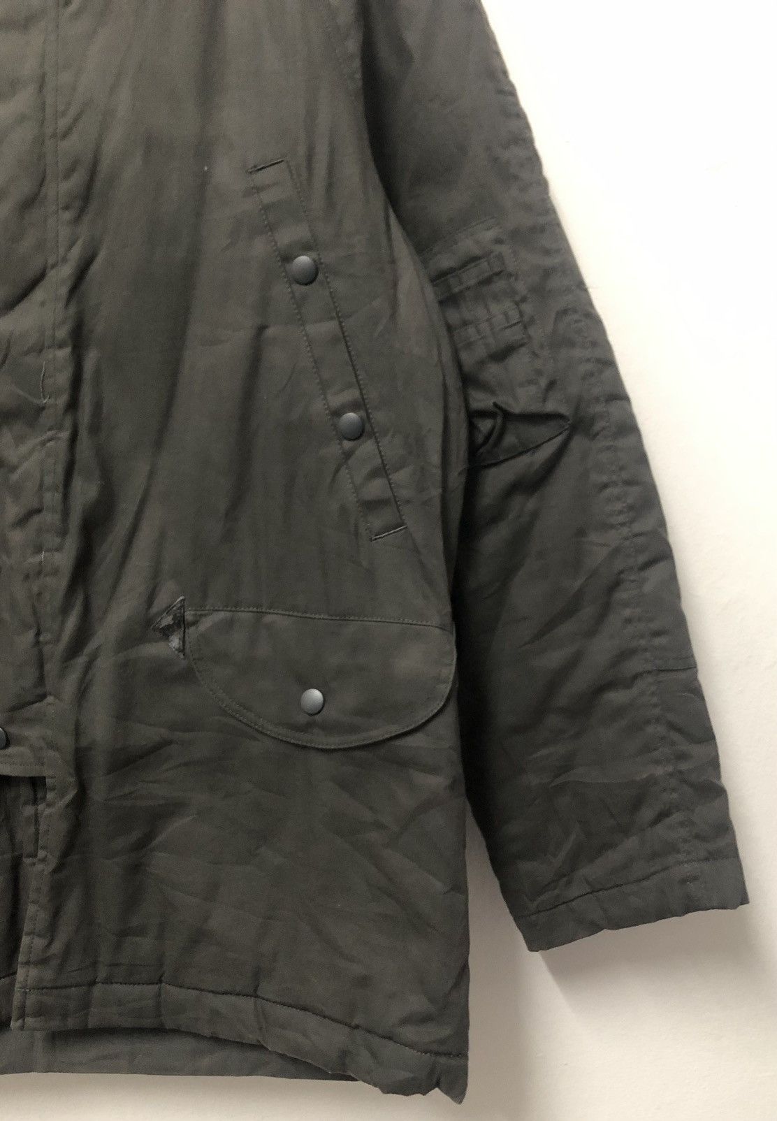 Boycott × Issey Miyake × Vintage Vintage Boycott Military Style Denim Light Jacket Hoodie Size US L / EU 52-54 / 3 - 7 Thumbnail