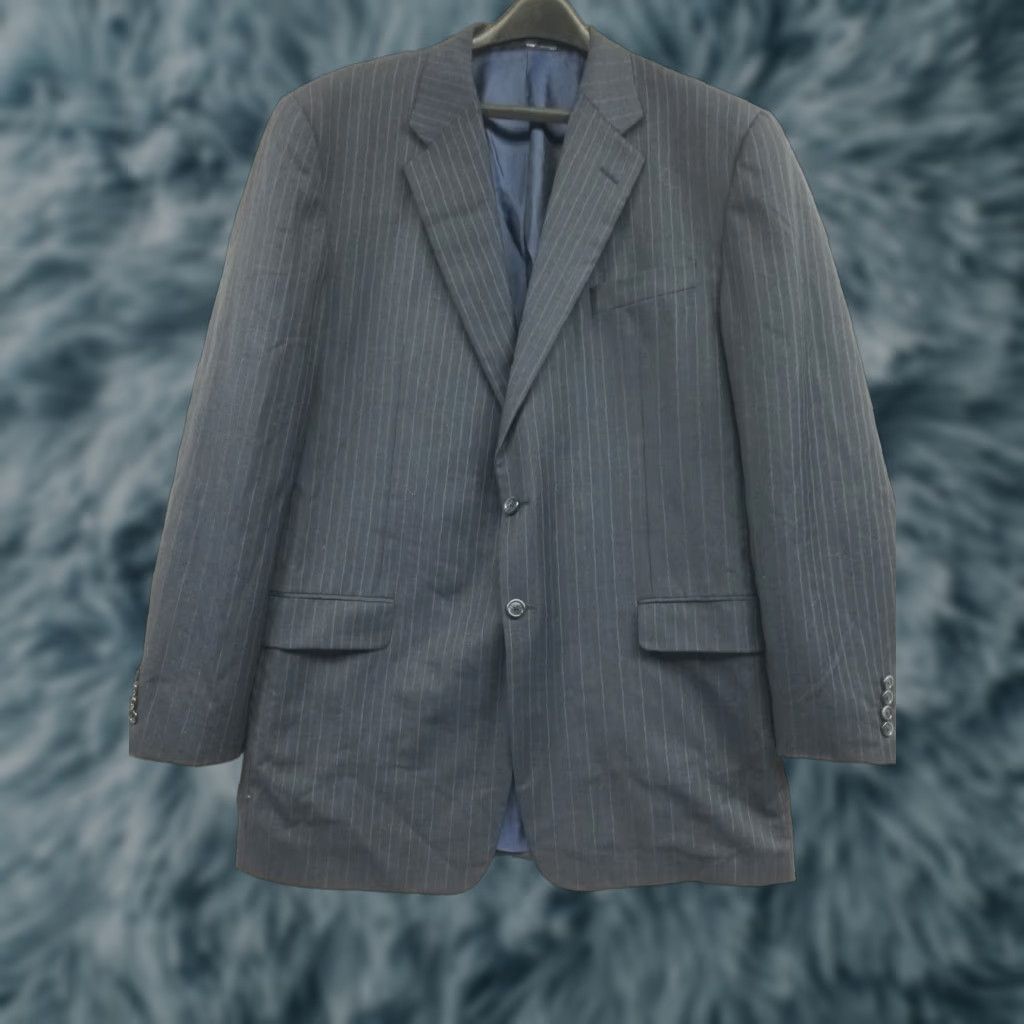 Nordstrom Hickey Freeman Blazer Wool Sport Coat Blue 48R Men Regular Jacket 2 Piece Tweed Business Size 48R - 1 Thumbnail