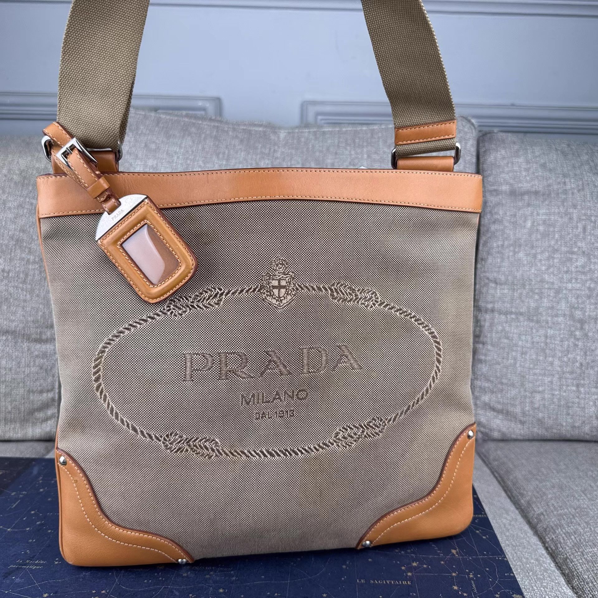 Prada Prada Classic Logo Canvas Men's Crossbody Bag Ｑ27 Size ONE SIZE - 2 Thumbnail
