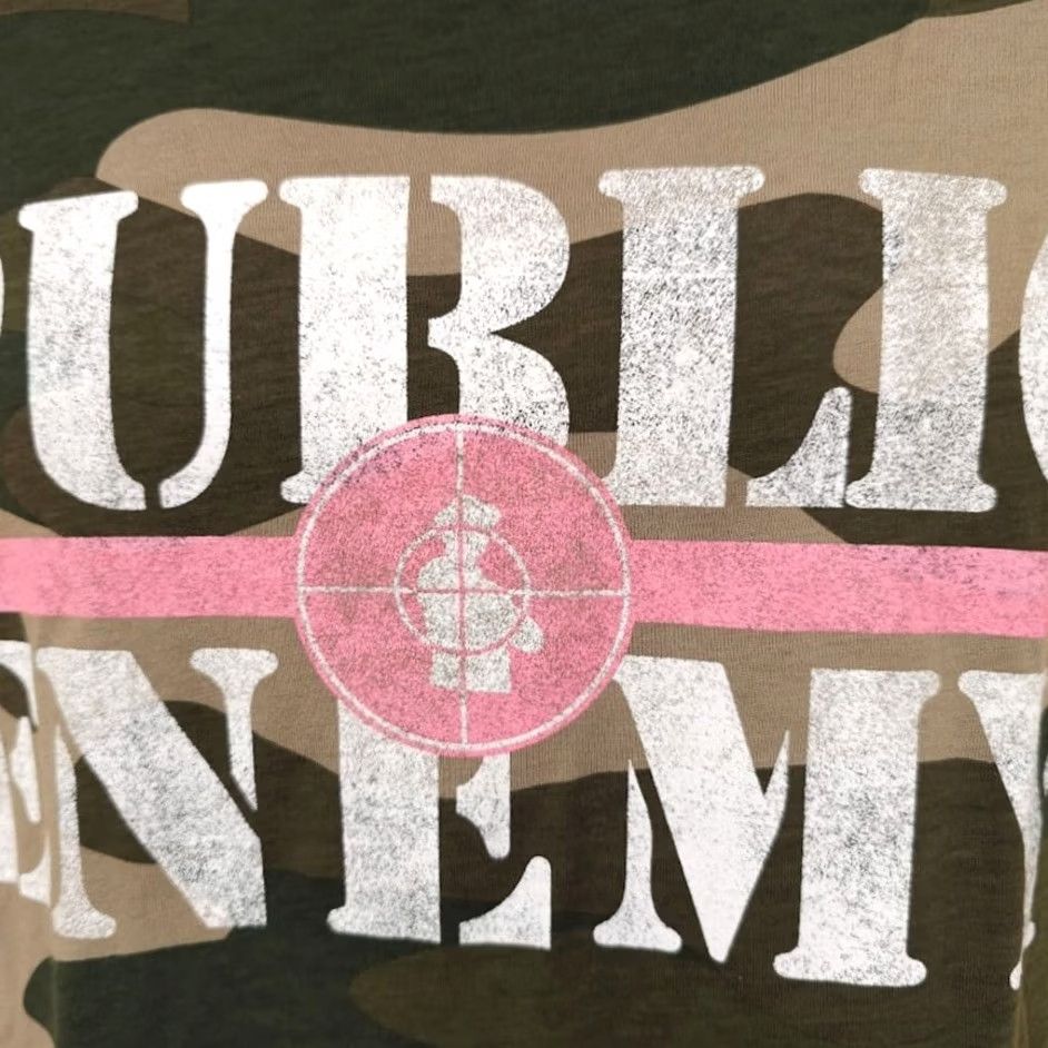 Pinko VINTAGE Public Enemy Shirt Womens Small Green Pink Fight The Power Camouflage Size S / US 4 / IT 40 - 3 Thumbnail