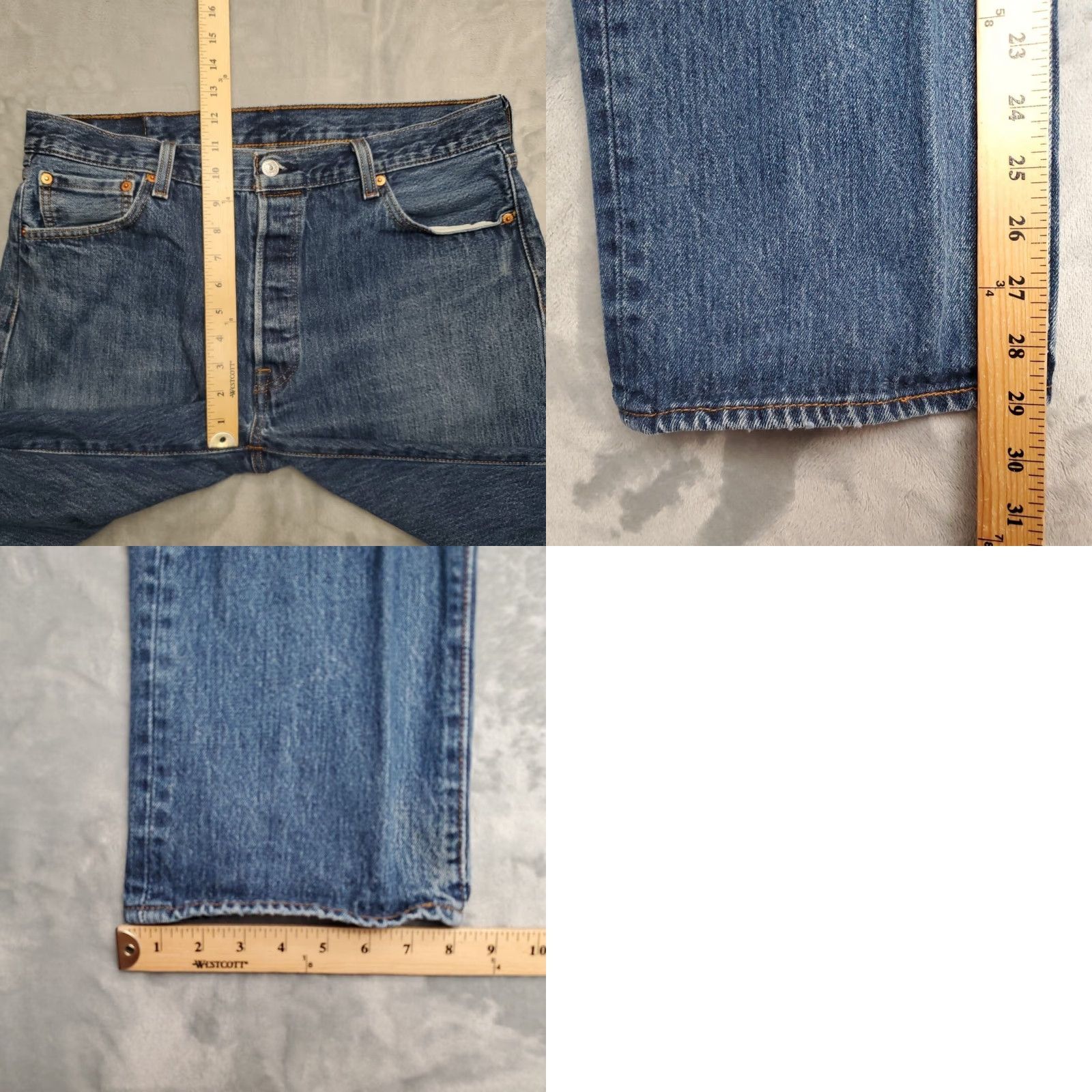 Vintage Levis 501 Jeans Mens 36x30 Blue Denim Original Button Fly Pants Casual Pants Size US 36 / EU 52 - 9 Thumbnail