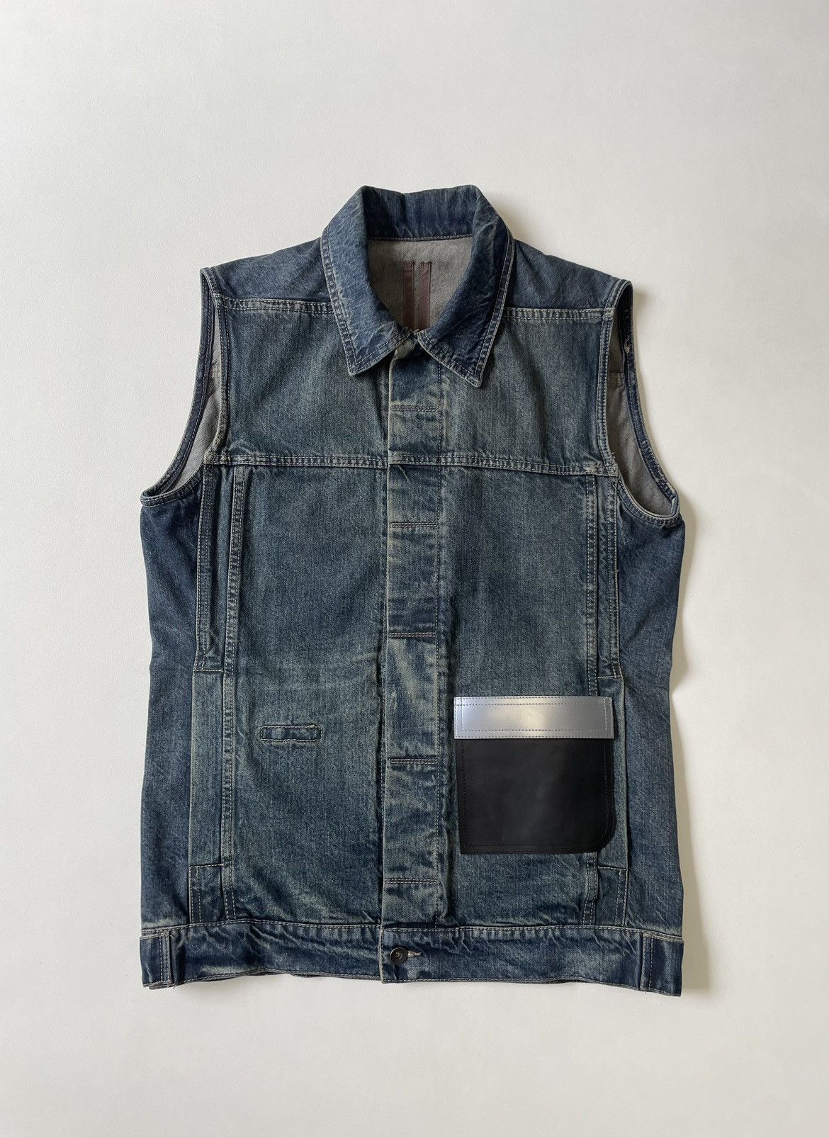 Rick Owens Hustler Blue Washed Denim Trucker Vest Size US L / EU 52-54 / 3 - 17 Thumbnail