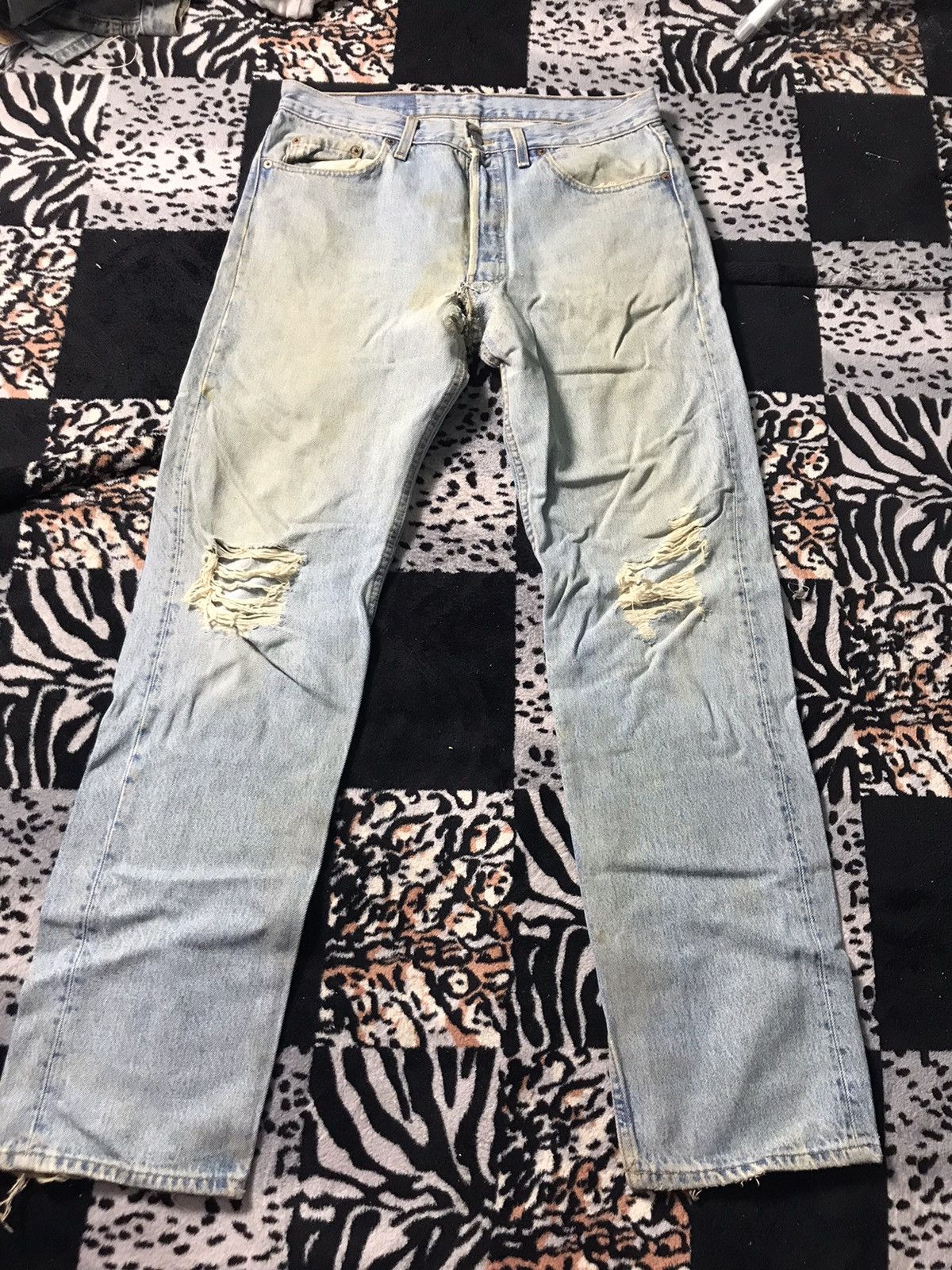 Other Size 34 distressed Levis 501 button 520 rare Size US 34 / EU 50 - 7 Thumbnail