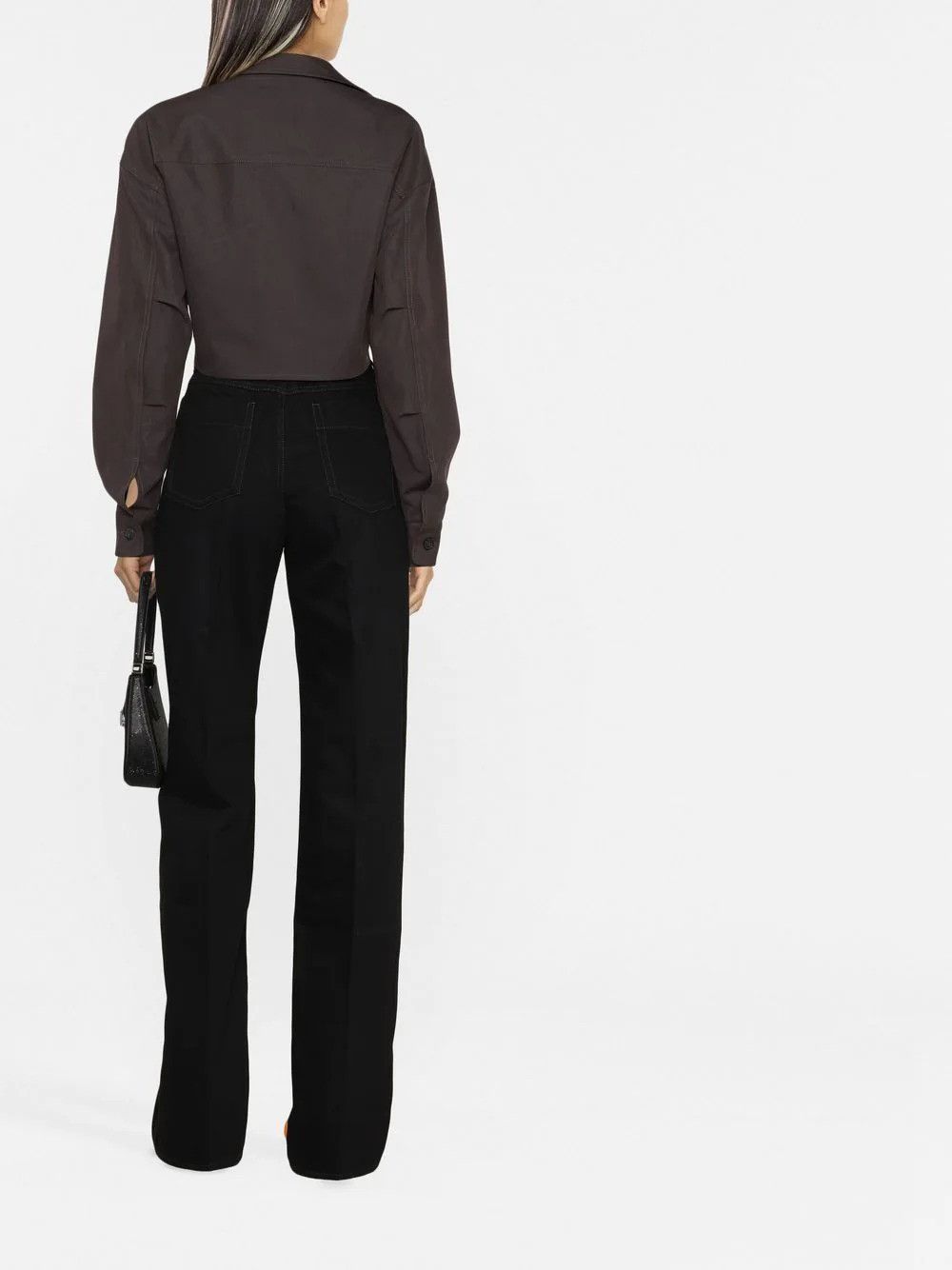 Off-White o1gr1nt1124 Co Twist Crop Cargo Shirt in Dark Grey Size XS / US 0-2 / IT 36-38 - 3 Thumbnail