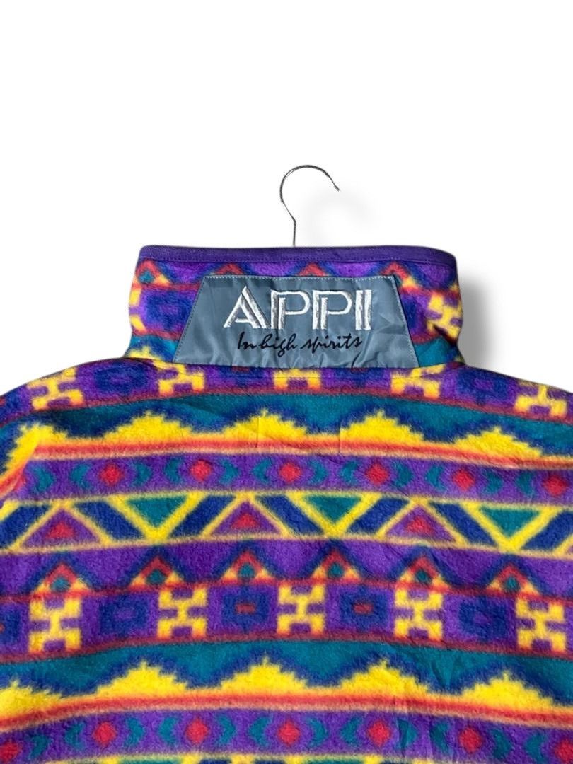 Japanese Brand APPI Tribal Patterned Half-Zip Fleece Jacket (135) Size US M / EU 48-50 / 2 - 9 Thumbnail