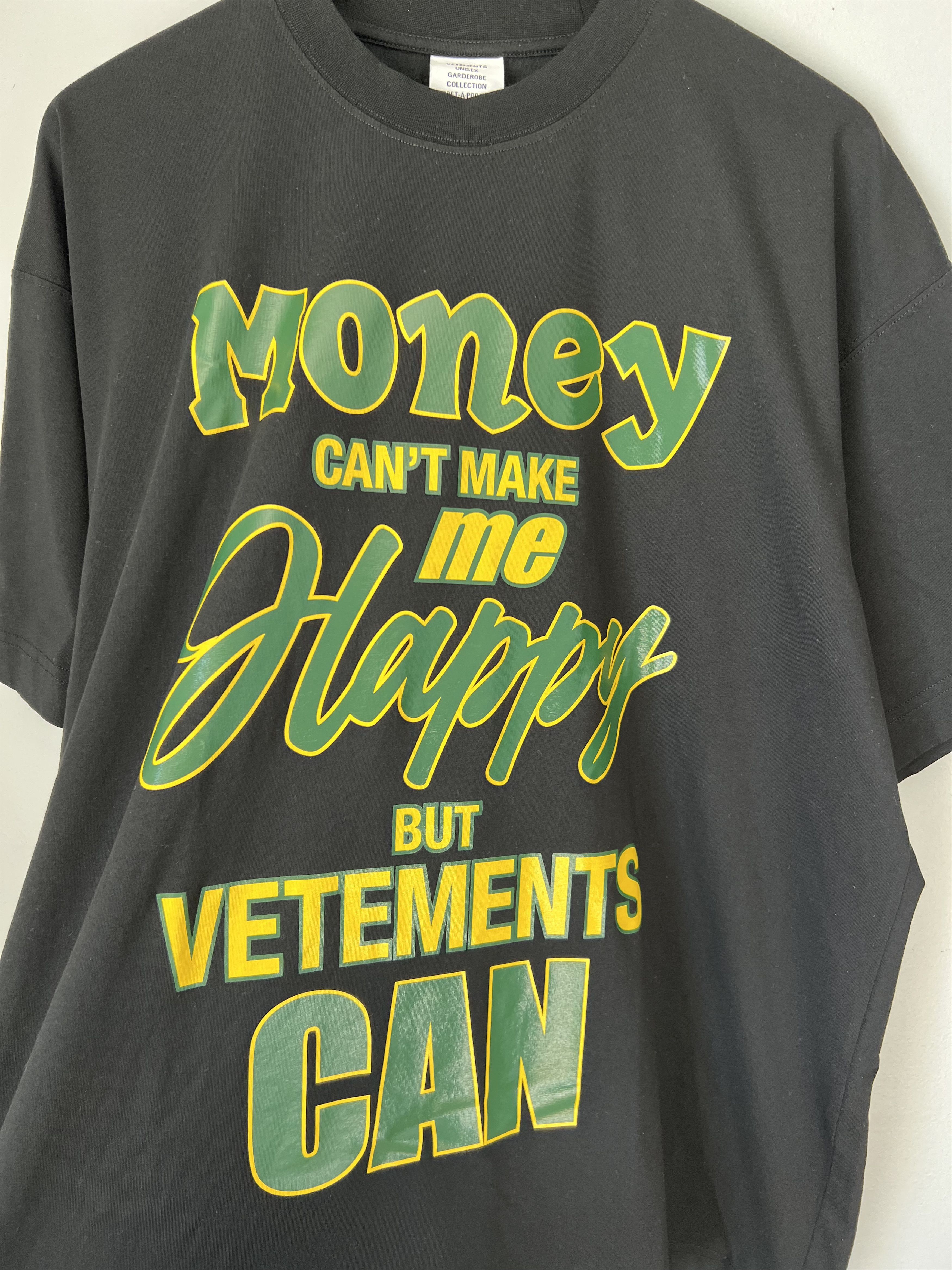 Vetements VETEMENTS Money Can't Make Me Happy Tee in Black Size US L / EU 52-54 / 3 - 2 Thumbnail