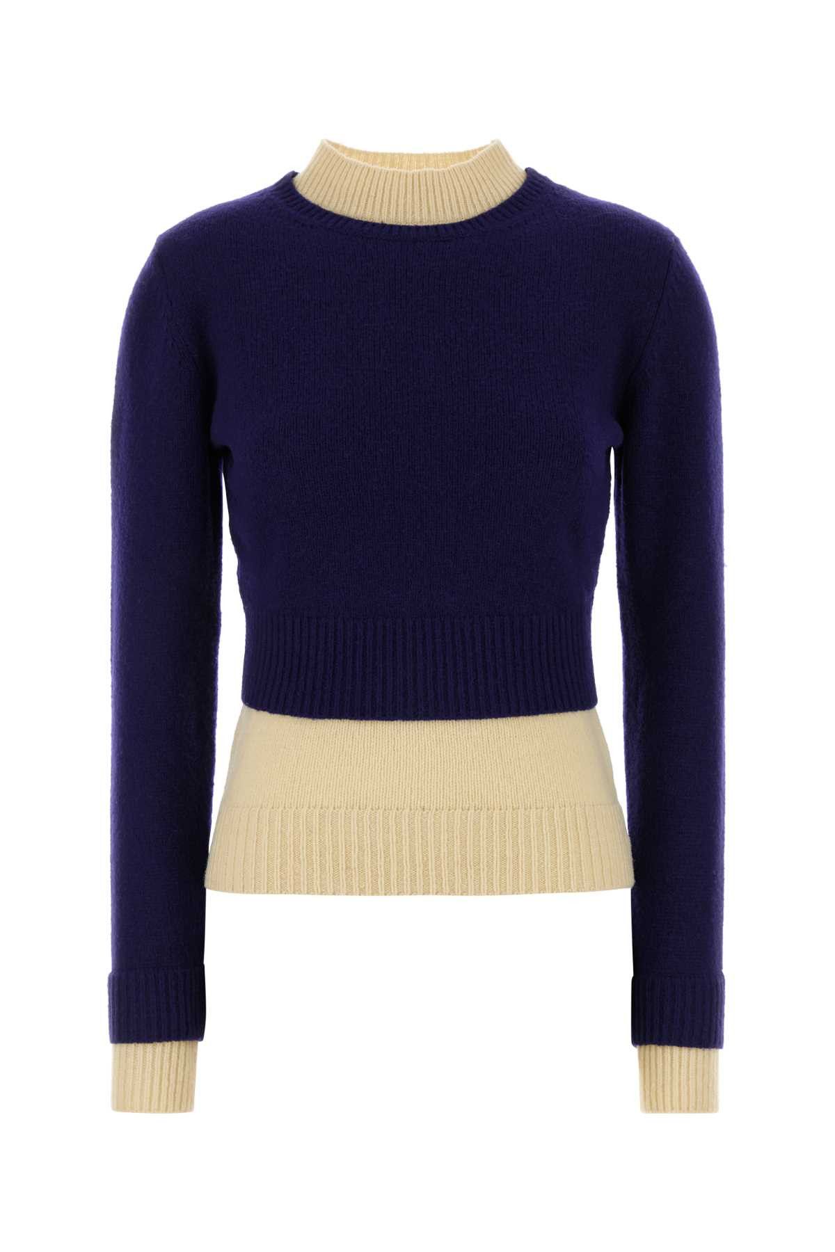Jil Sander Navy Blue Wool Blend Sweater Size M / US 6-8 / IT 42-44 - 1 Thumbnail