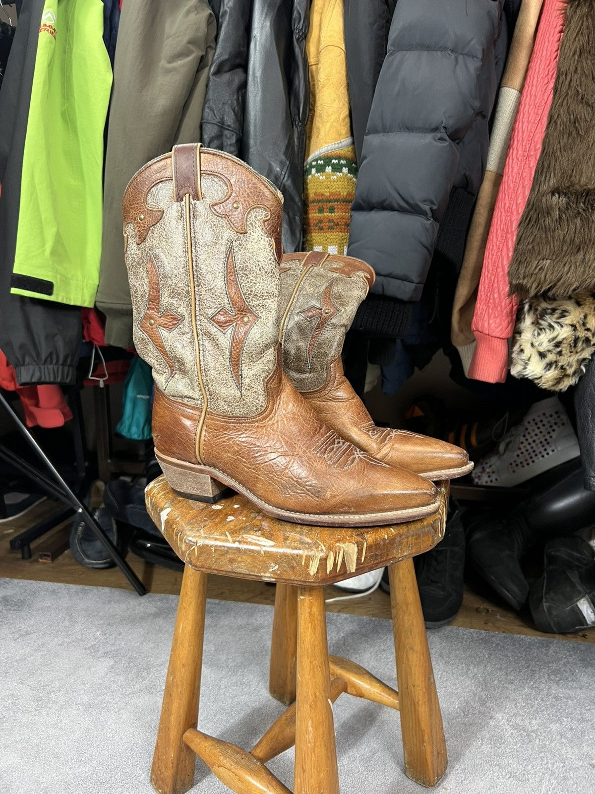 Other MOTO WESTERN GUIDI BUFFALO STYLE LEATHER BOOTS 90s Size US 9 / EU 42 - 3 Thumbnail
