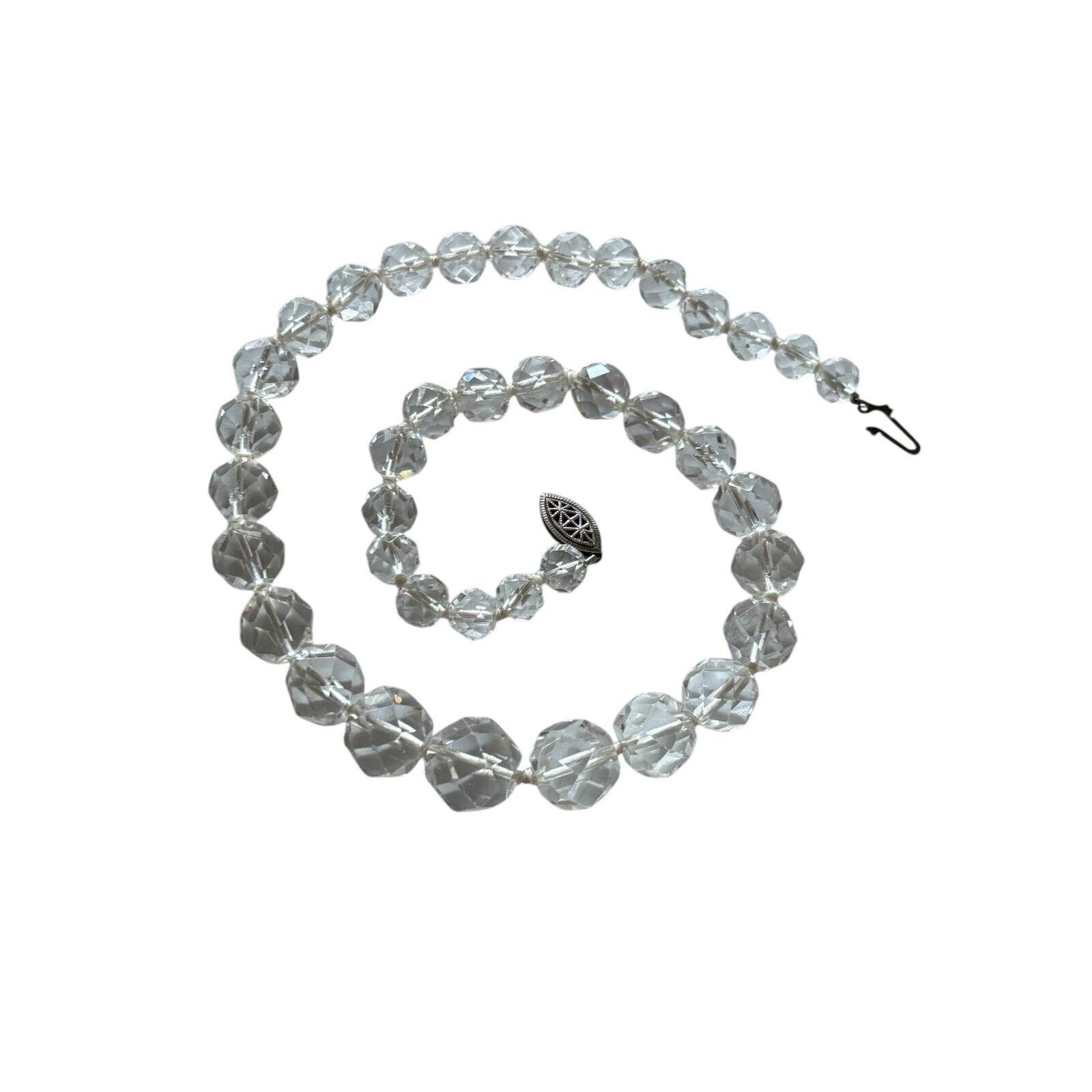 Other STERLING Quartz Rock Crystal Art Deco Necklace 1920s 19” Size ONE SIZE - 3 Thumbnail