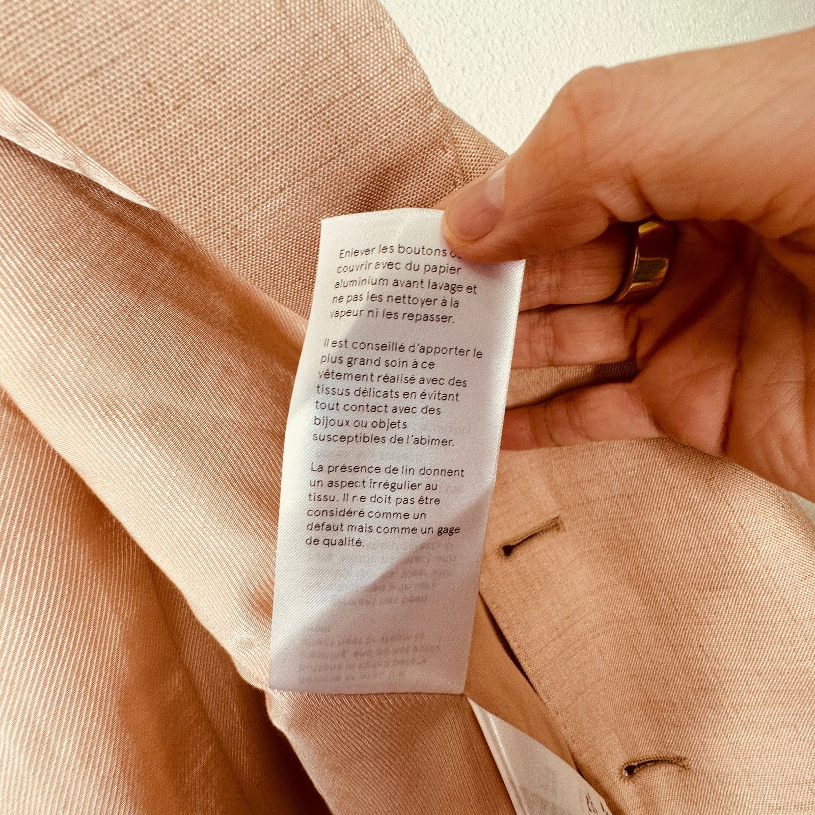 Stella McCartney Stella McCartney Peach Front Button Viscose Linen Blazer 42 Size XL / US 12-14 / IT 48-50 - 9 Thumbnail