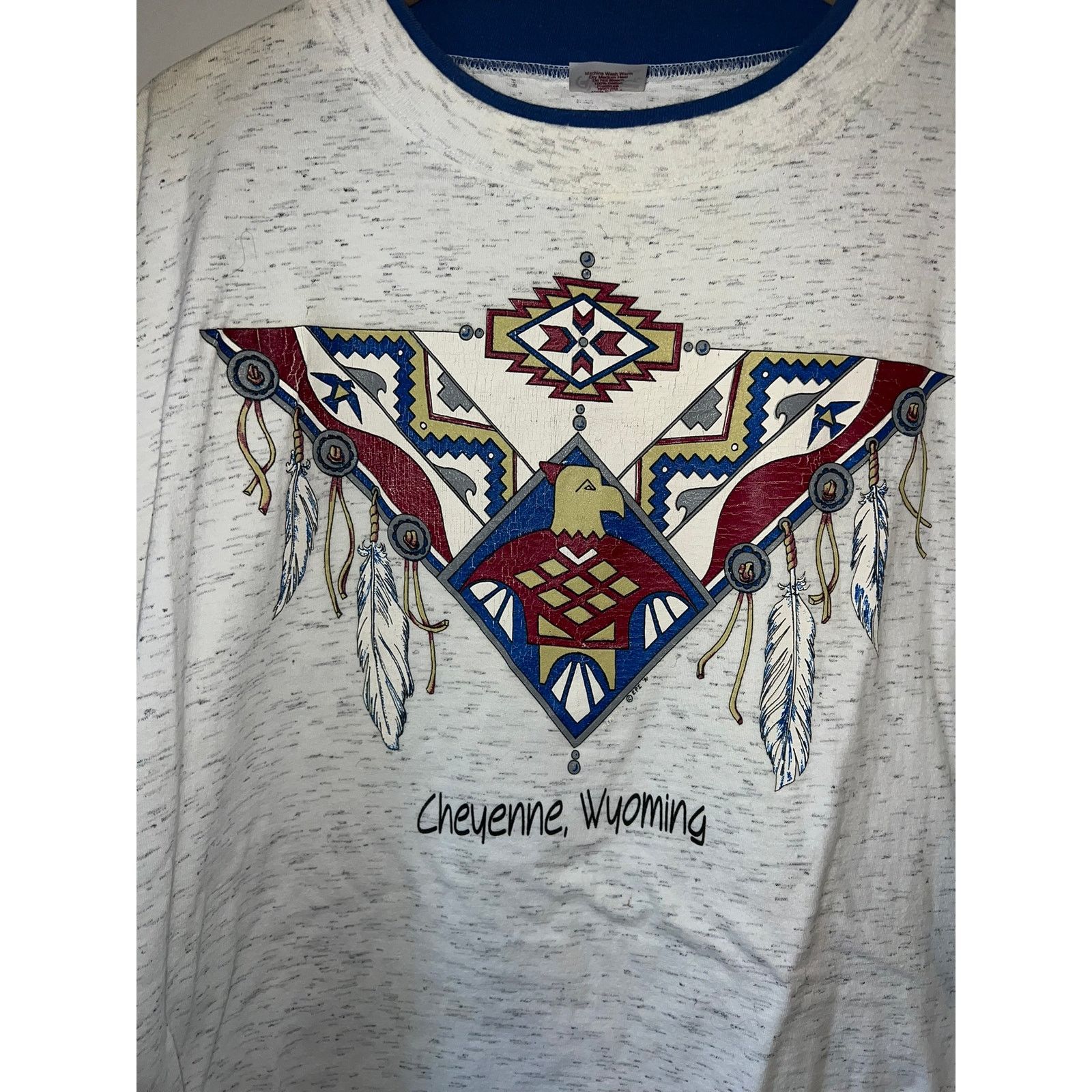 Vintage Vintage Cheyenne Shirt WY Wyoming Gray Native Tee VTG 2XL Size US XXL / EU 58 / 5 - 5 Thumbnail