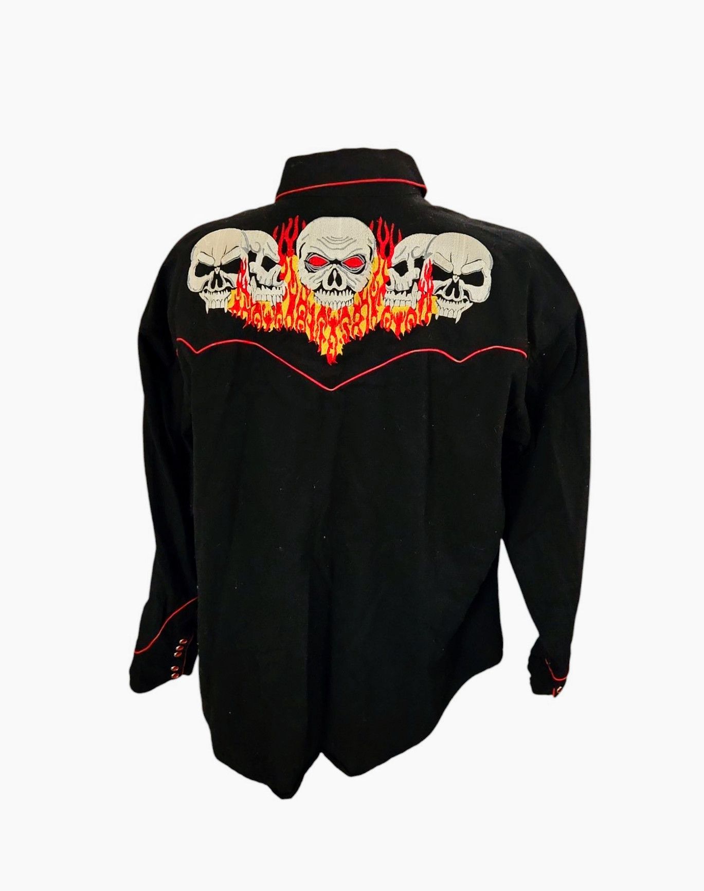Rockmount Ranch Wear ROCKMOUNT Ranch Wear MEN'S FLAMING SKULL embroidered WESTERN Size US XXL / EU 58 / 5 - 7 Thumbnail