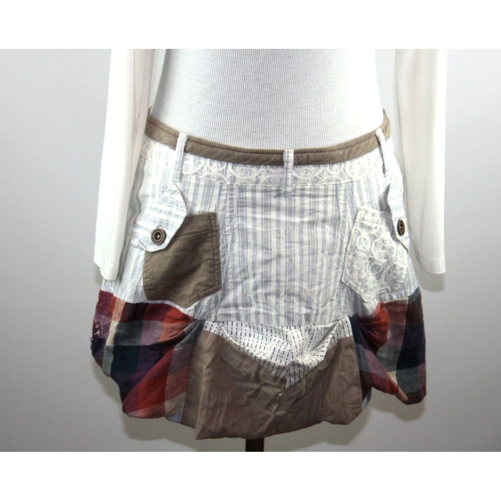 Desigual Desigual womens mini skirt Size 38 Multicoloured A-Line Cotton Size 26" / US 2 / IT 38 - 4 Thumbnail