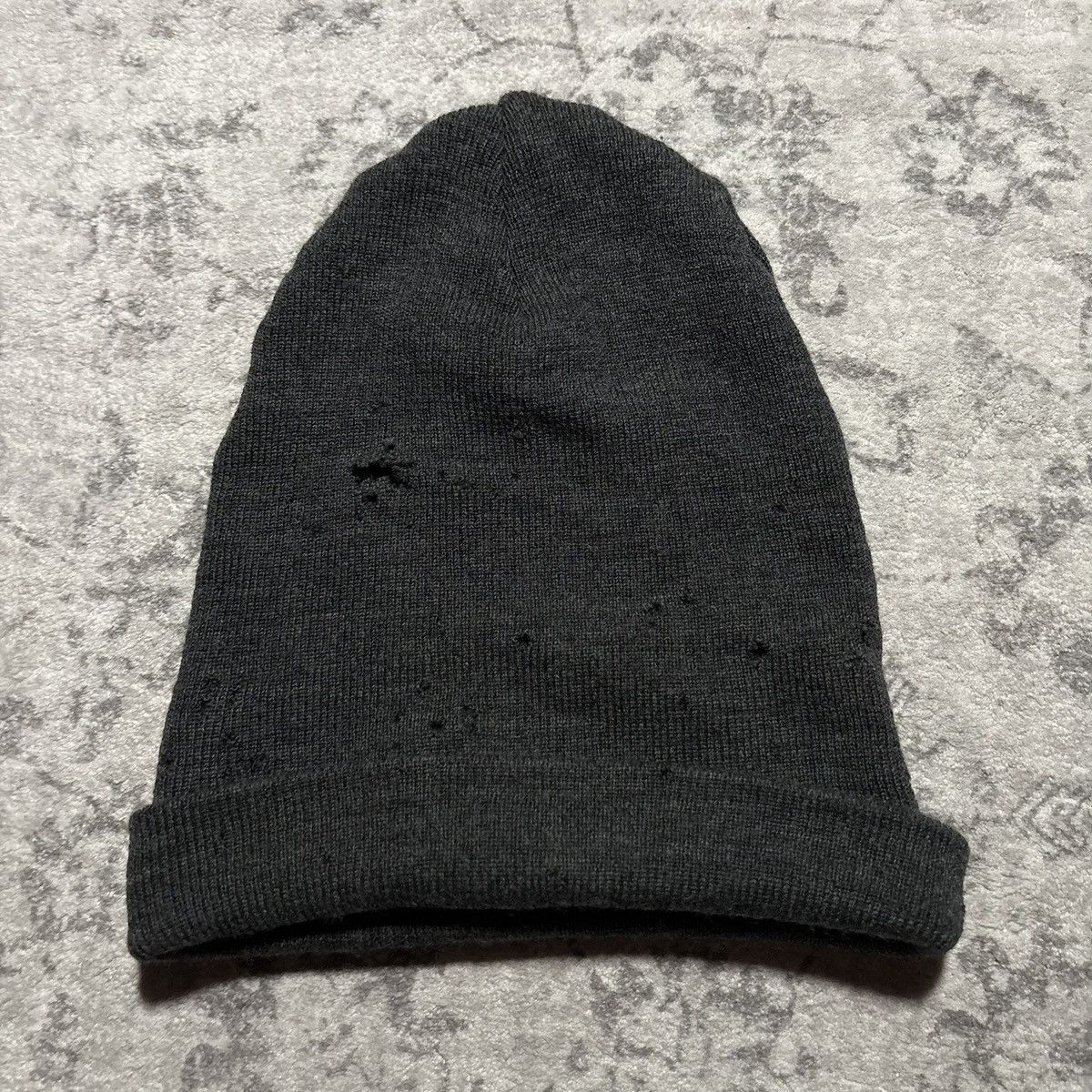 Roen Roen Leather Skull & Crossbones Patch Distressed Beanie Size ONE SIZE - 5 Thumbnail