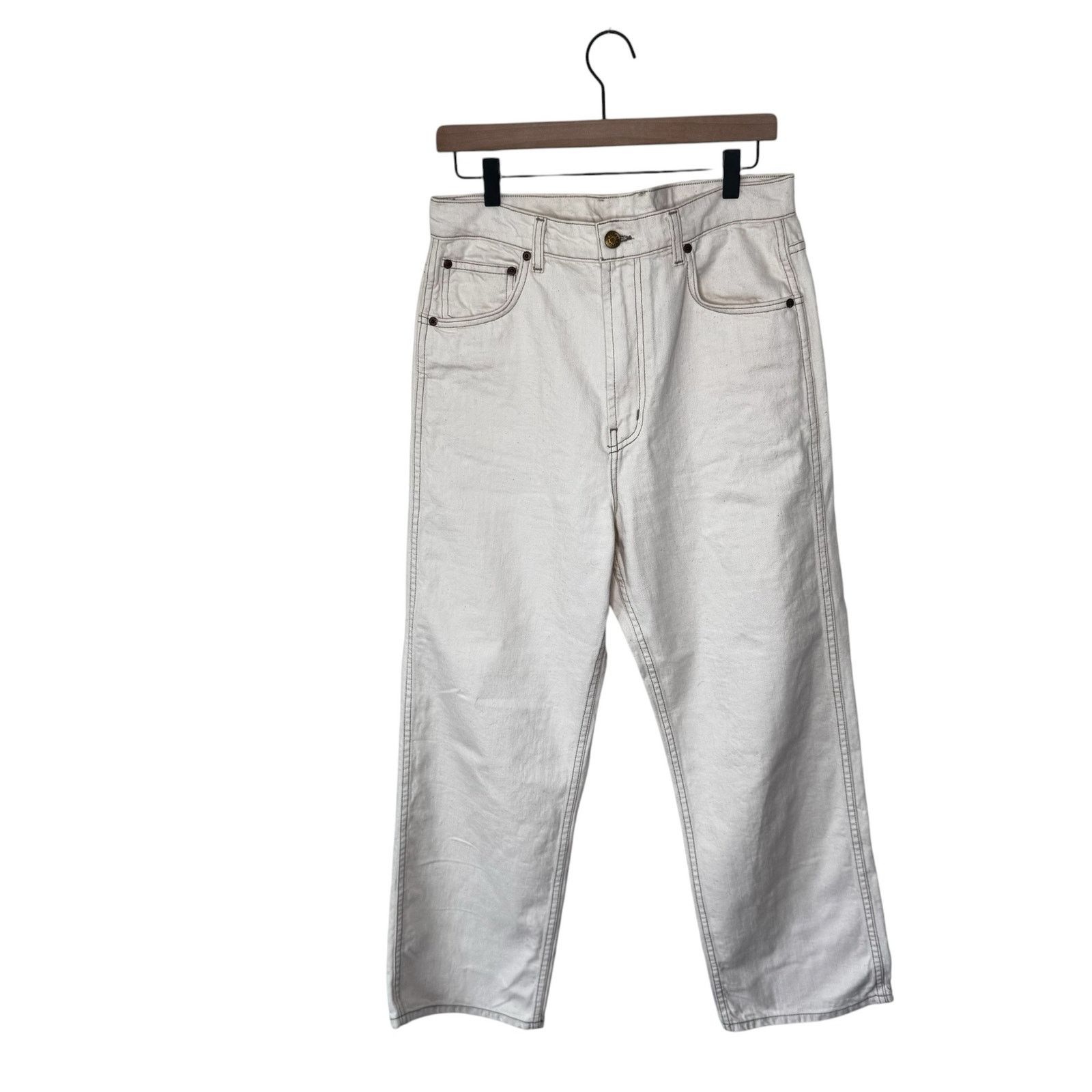 B Sides B. SIDES Plein Relaxed Straight Jean in Ecru Size 30 Size 30" / US 8 / IT 44 - 1 Thumbnail