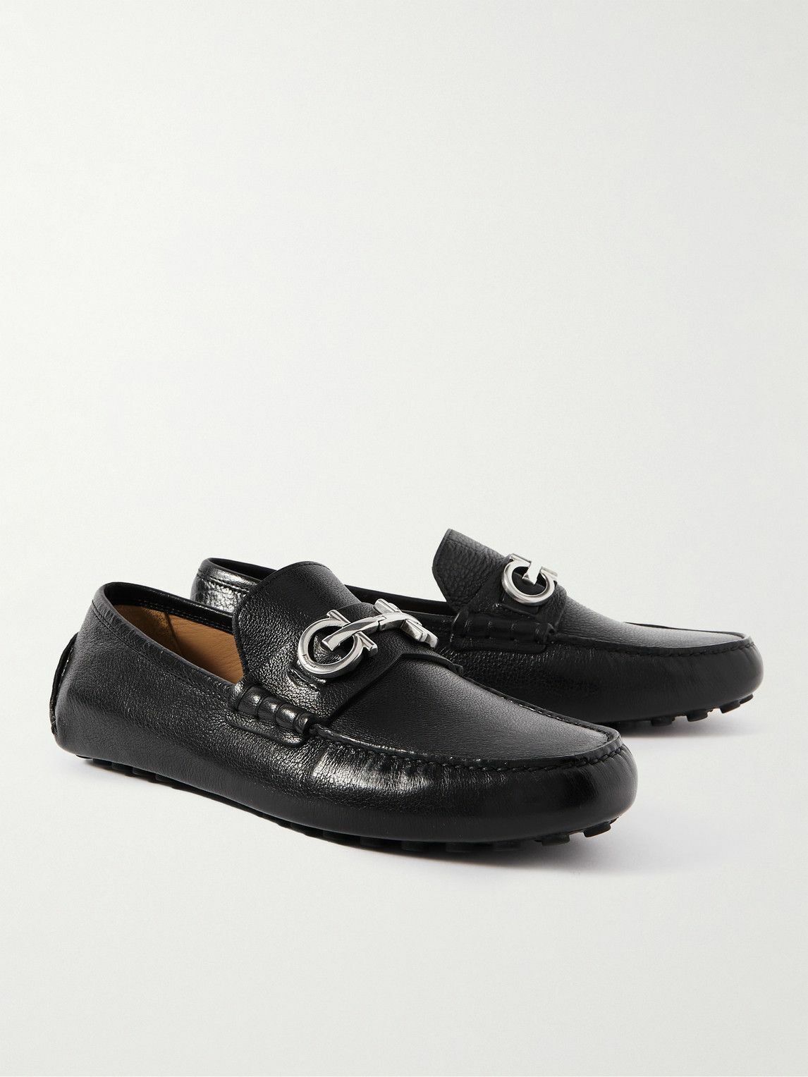Salvatore Ferragamo o1s1rm1125 Leather Loafers in Black Size US 12 / EU 45 - 4 Thumbnail