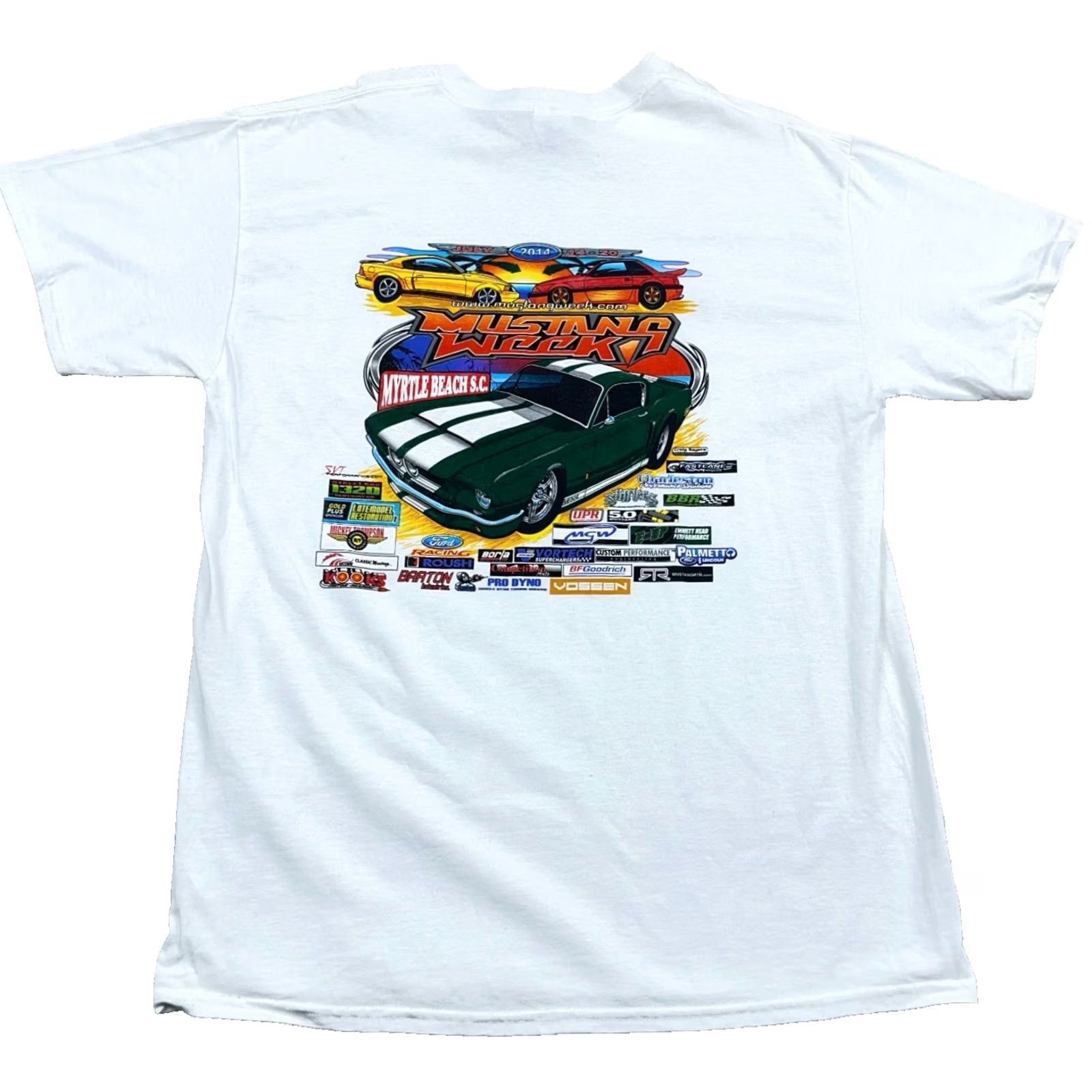 Gildan VINTAGE Ford Mustang Shirt Men Large White Tee Muscle Sports Car Show VTG Y2K Logo 80s 90s Classic Motorcycle USA Gildan T-Shirt Mens Adult Size US L / EU 52-54 / 3 - 2 Thumbnail