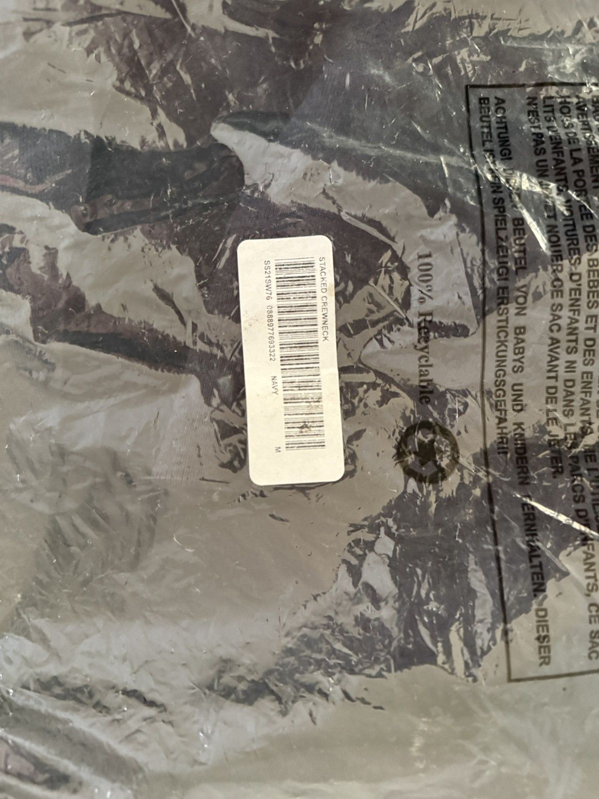 Supreme Supreme Stacked Crewneck Sz M Navy SS21 Size US M / EU 48-50 / 2 - 3 Thumbnail