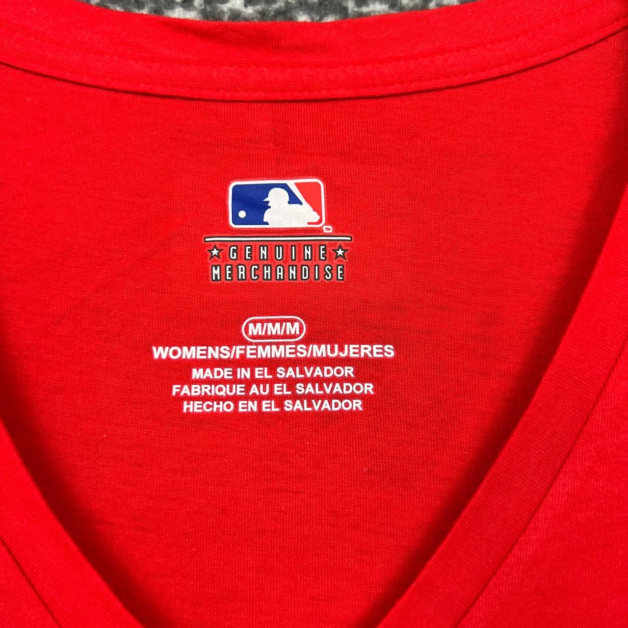 MLB Atlanta Braves Shirt Women Medium Red MLB V-Neck New M Size M / US 6-8 / IT 42-44 - 3 Thumbnail