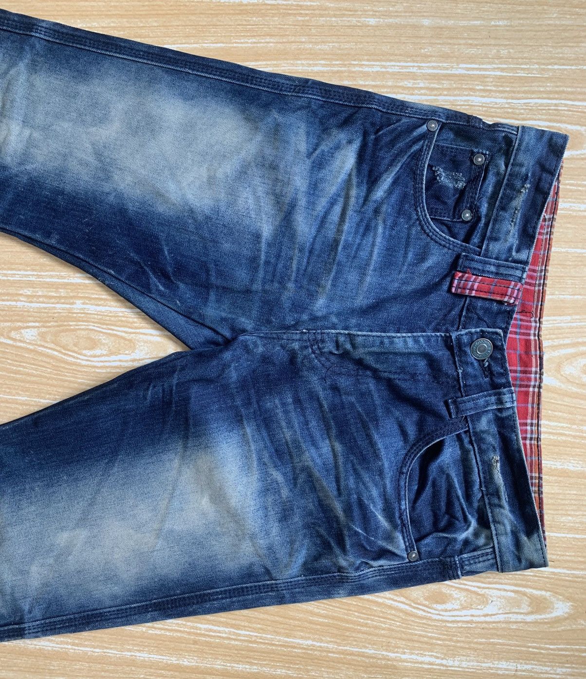 Japanese Brand Street Setup est 2007 Mud Wash Denim Jeans Pants Size US 30 / EU 46 - 13 Thumbnail