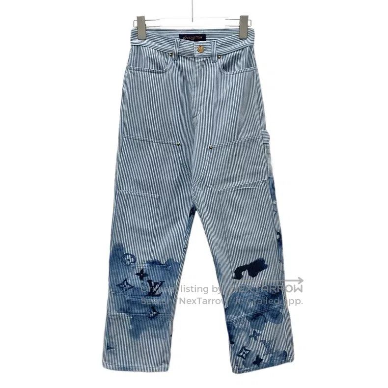 Louis Vuitton Louis Vuitton Blue ink print striped cotton casual denim p Size US 32 / EU 48 - 1 Thumbnail