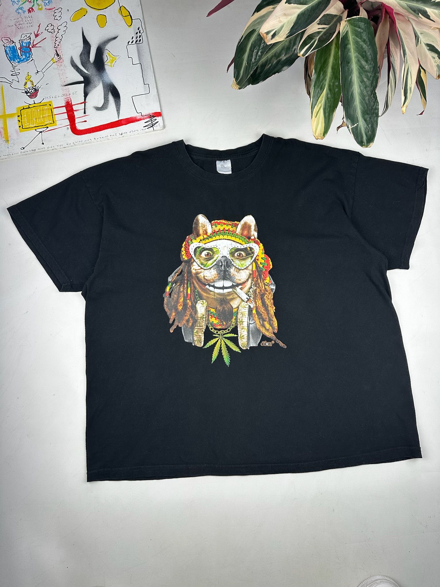 Band Tees Vintage Weed Rasta dog Drugs Tee Smoke Dope Cannabis y2k Size US L / EU 52-54 / 3 - 4 Thumbnail