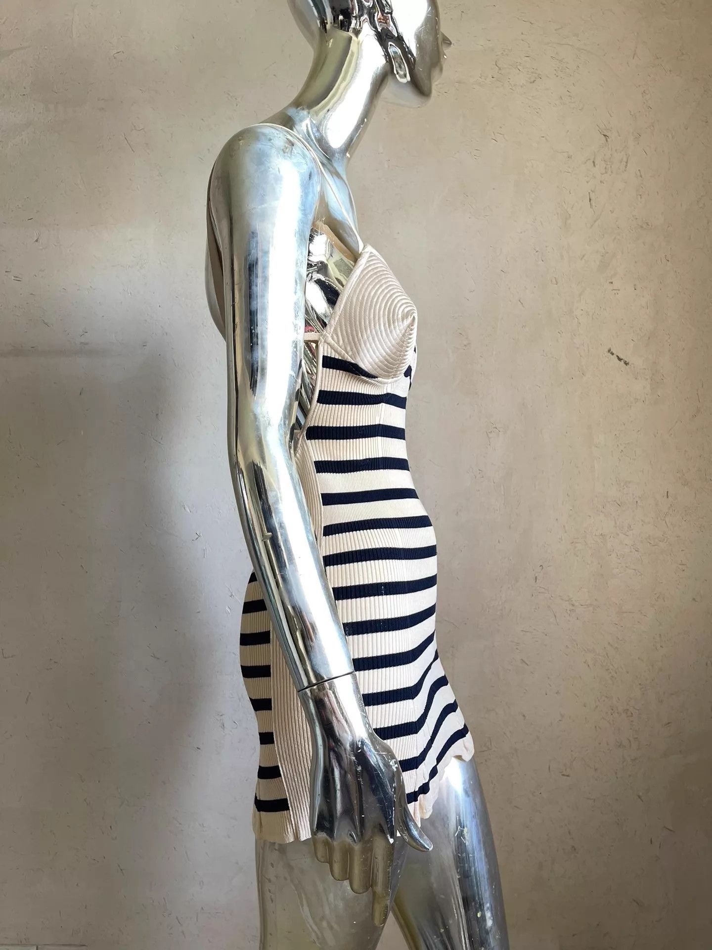 Jean Paul Gaultier JPG Vintage Madonna Runway Cone Bra Striped Open Back Cami Size M / US 6-8 / IT 42-44 - 7 Thumbnail