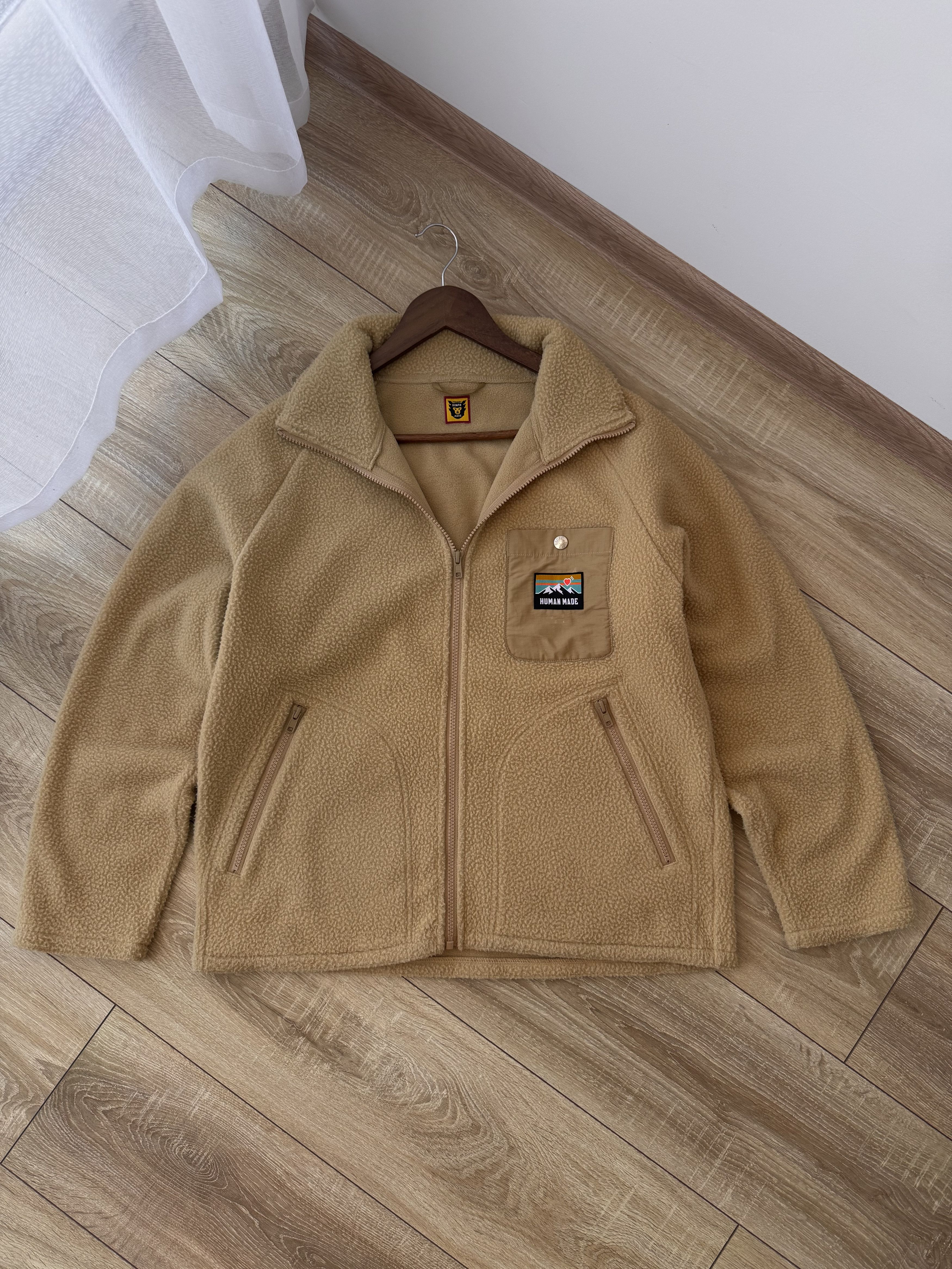 Human Made Human Made Japanese Beige Fleece Jacket Size US S / EU 44-46 / 1 - 1 Thumbnail
