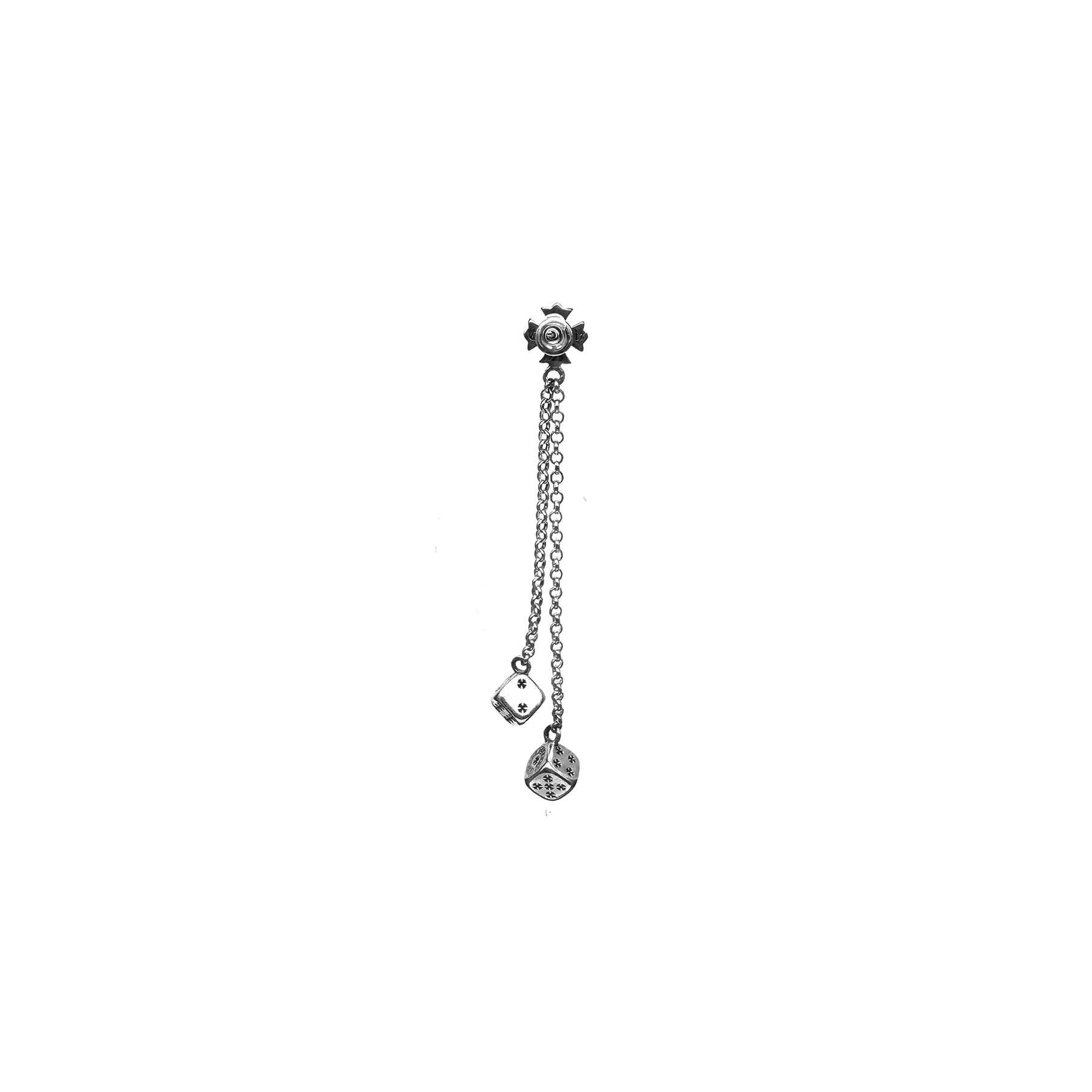 Chrome Hearts Chrome Hearts Silver Dice Drop Earring Size ONE SIZE - 3 Thumbnail