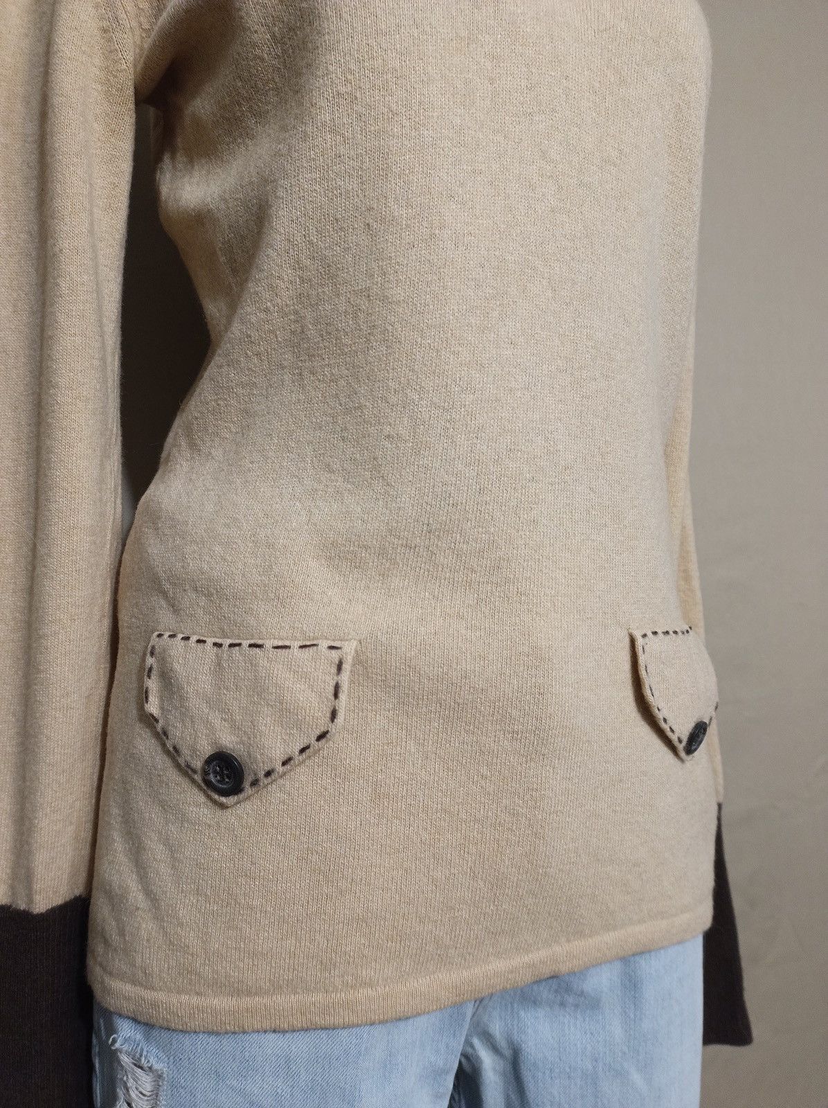 Other Donna Lane Pure Cashmere Beige Designer Sweater Size L Size L / US 10 / IT 46 - 3 Thumbnail
