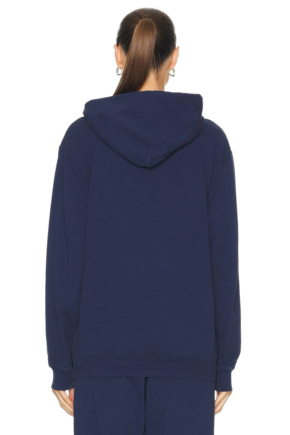 Sporty & Rich o1mle0425 Wellness Ivy Cropped Hoodie in Navy & White Size M / US 6-8 / IT 42-44 - 3 Thumbnail