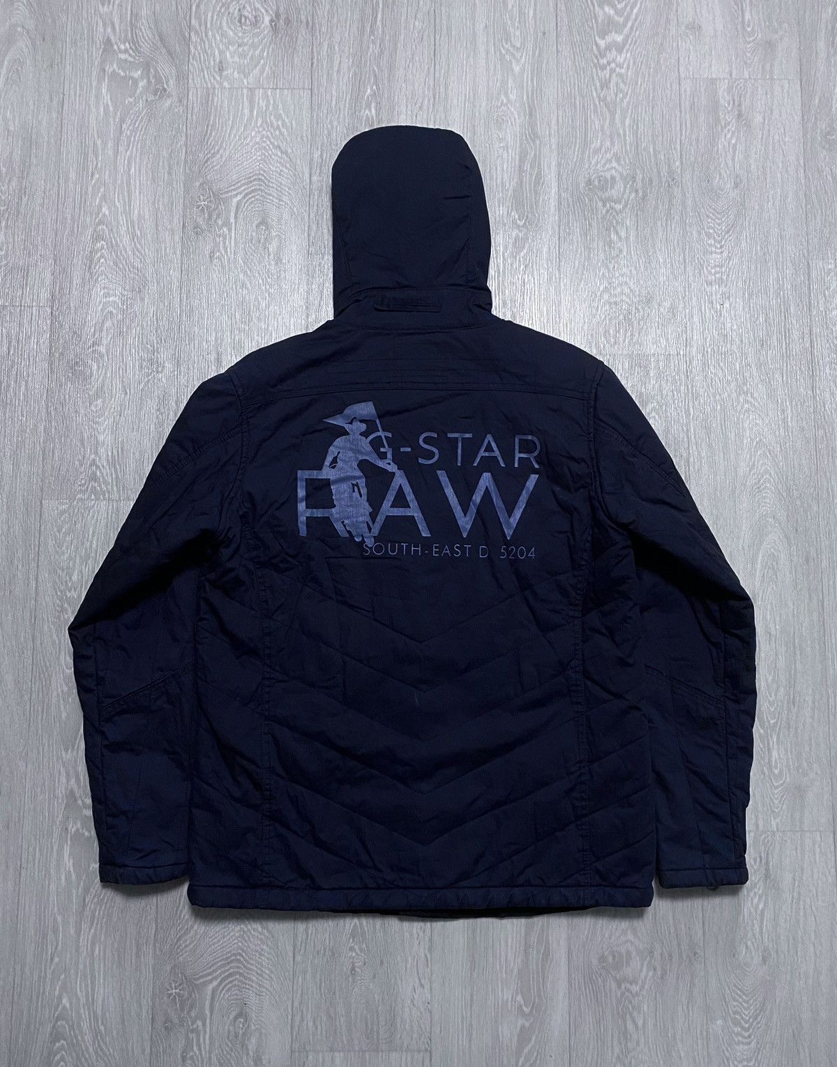 G-Star G-Star Raw Denim Big Print Multipocket Black Hooded Jacket Size US XL / EU 56 / 4 - 2 Thumbnail