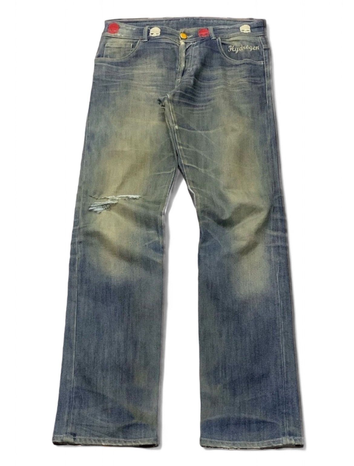 HYDROGEN × Hysteric Glamour × If Six Was Nine Hydrogen Distressed Muddy Dirty Wash Hand Made Denim Pants Size US 32 / EU 48 - 1 Thumbnail