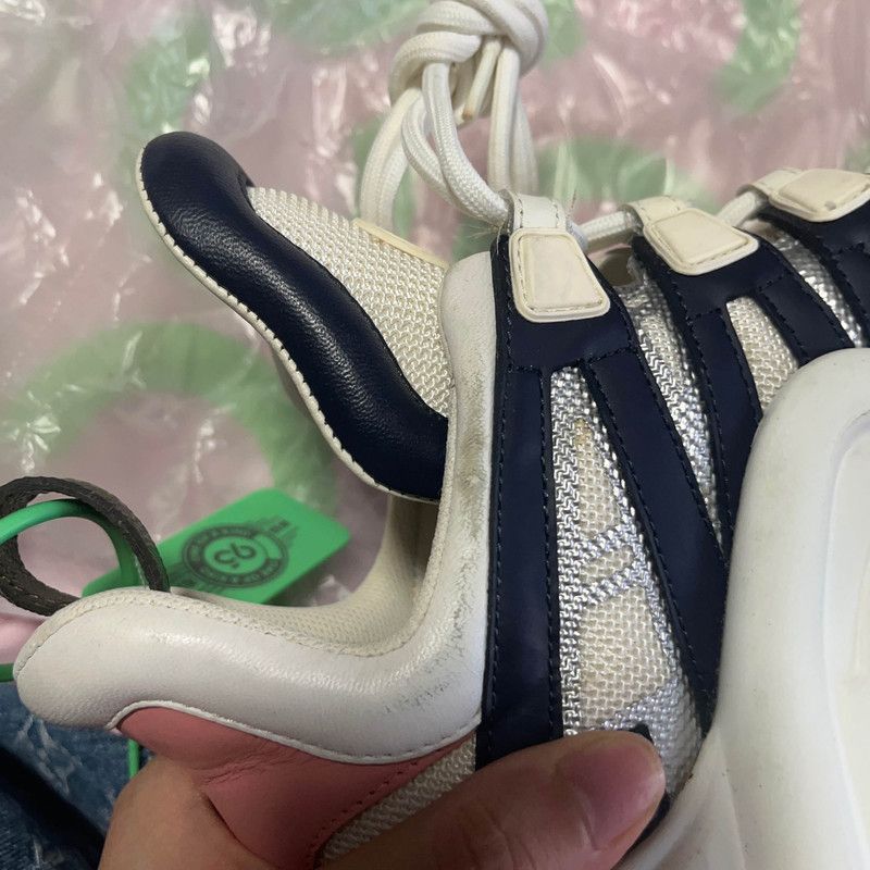 Louis Vuitton Louis Vuitton White Blue Silver Sneakers -2508 Size US 6.5 / EU 39-40 - 7 Thumbnail