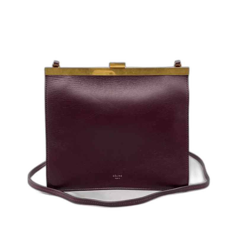 Celine CELINE Clasp Crossbody Bag in Burgundy Size ONE SIZE - 1 Thumbnail