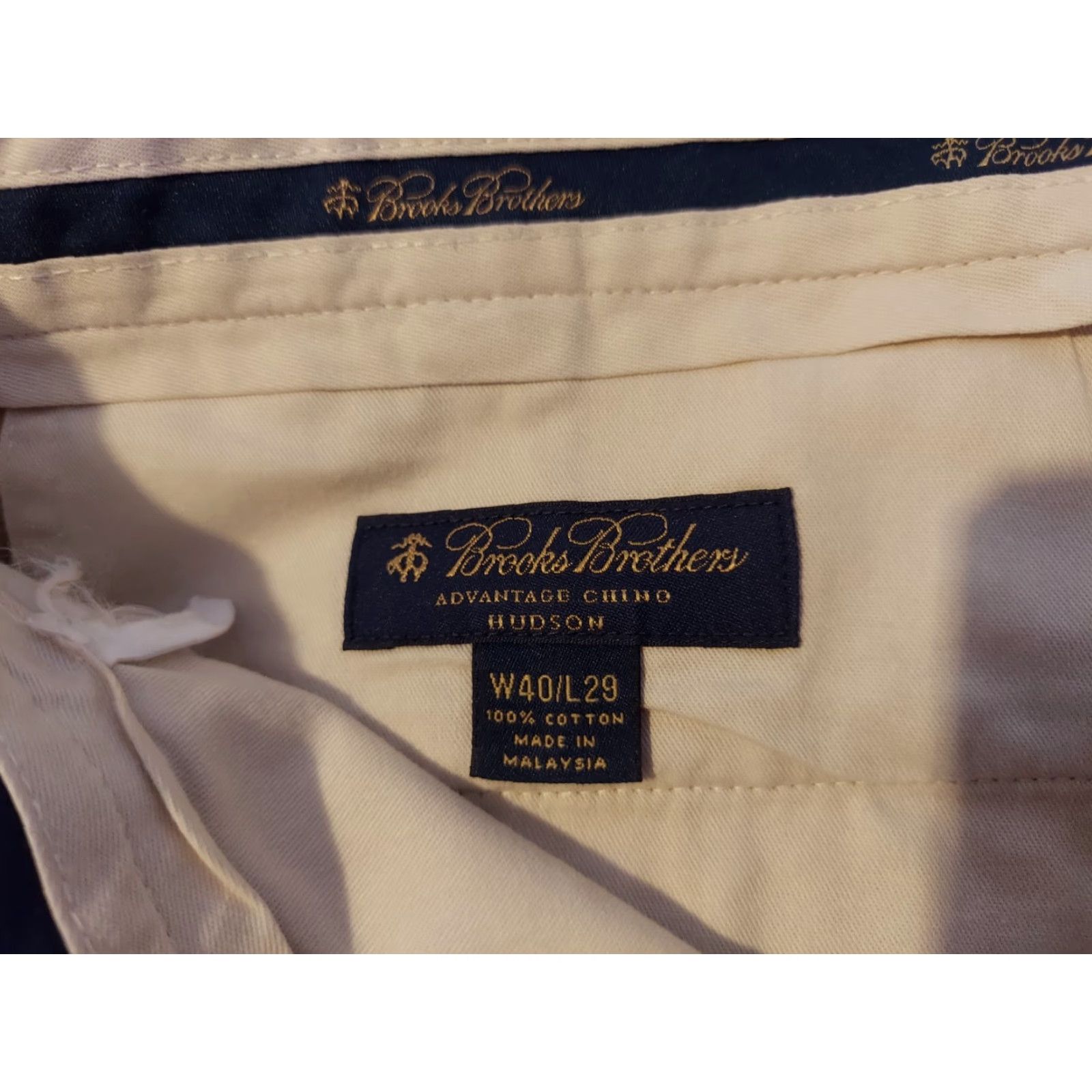 Brooks Brothers Brooks Brothers Chino Pants Mens 40x29 40x28 Khaki Beige Cotton Flat Front Regular Straight 40in Inseam S Size US 40 / EU 56 - 4 Thumbnail